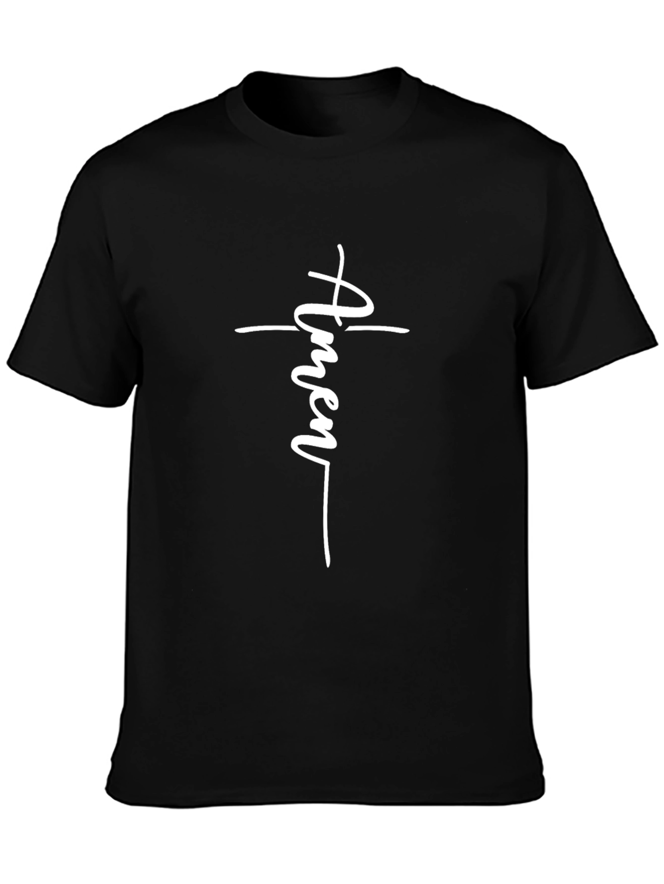 Amen Cross Graphic T-Shirt - Black Christian Tee