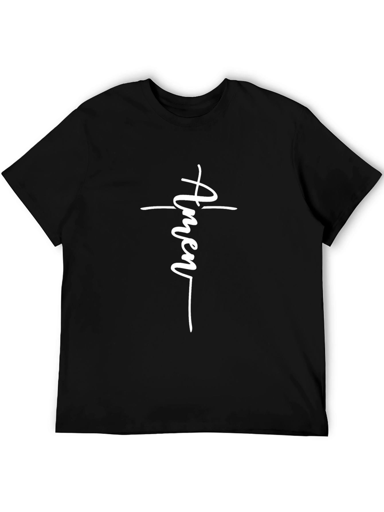 Amen Cross Graphic T-Shirt - Black Christian Tee