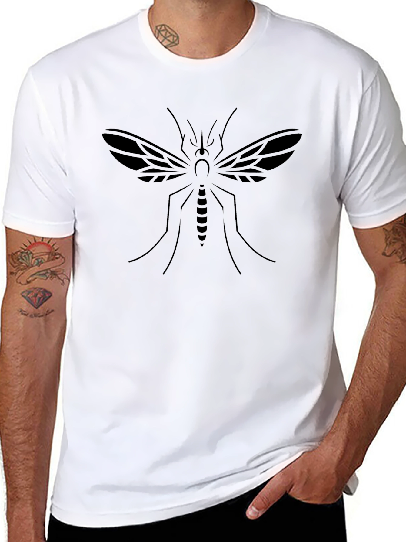 Black Mosquito Graphic Tee - Stylish Insect Design