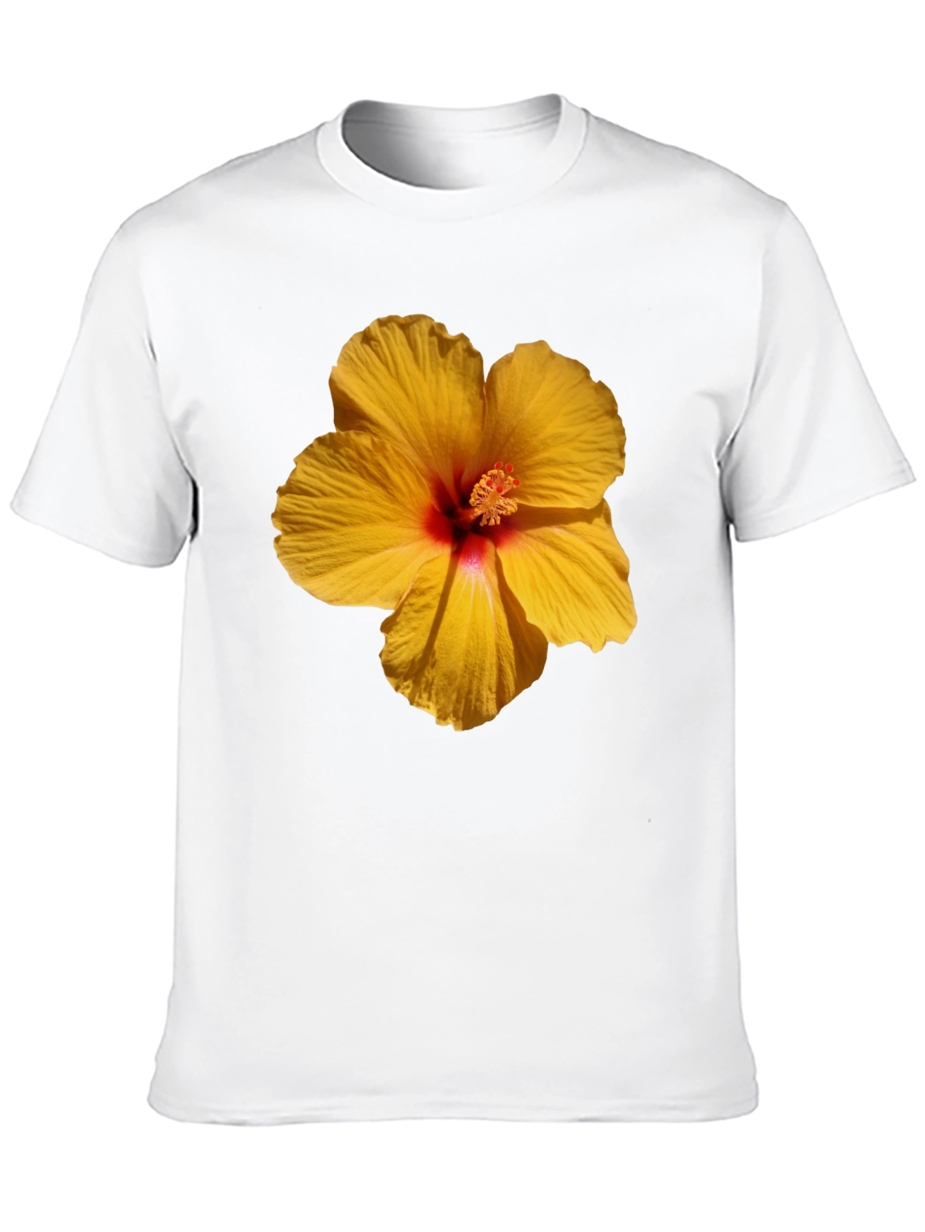 Hibiscus Flower Graphic Tee - Casual Black T-Shirt