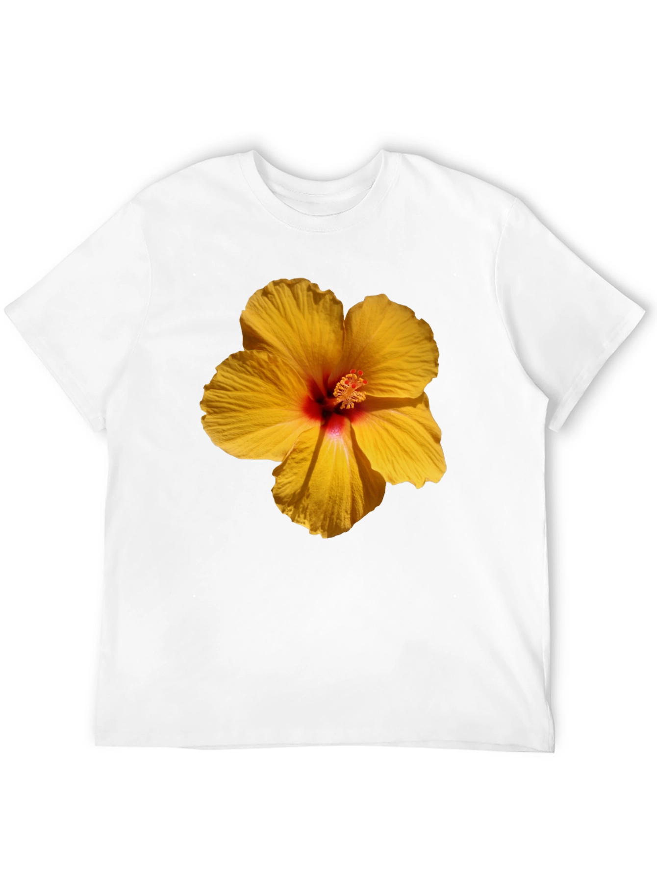 Hibiscus Flower Graphic Tee - Casual Black T-Shirt