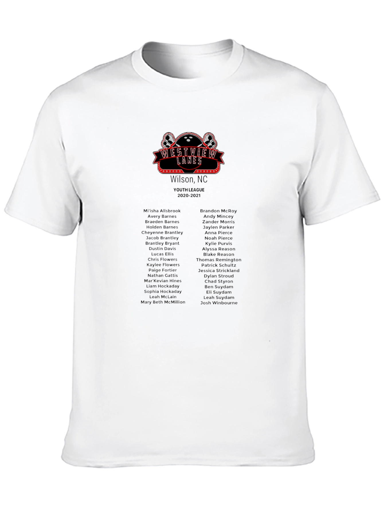 Westview Lanes Youth League 2020-2021 T-Shirt
