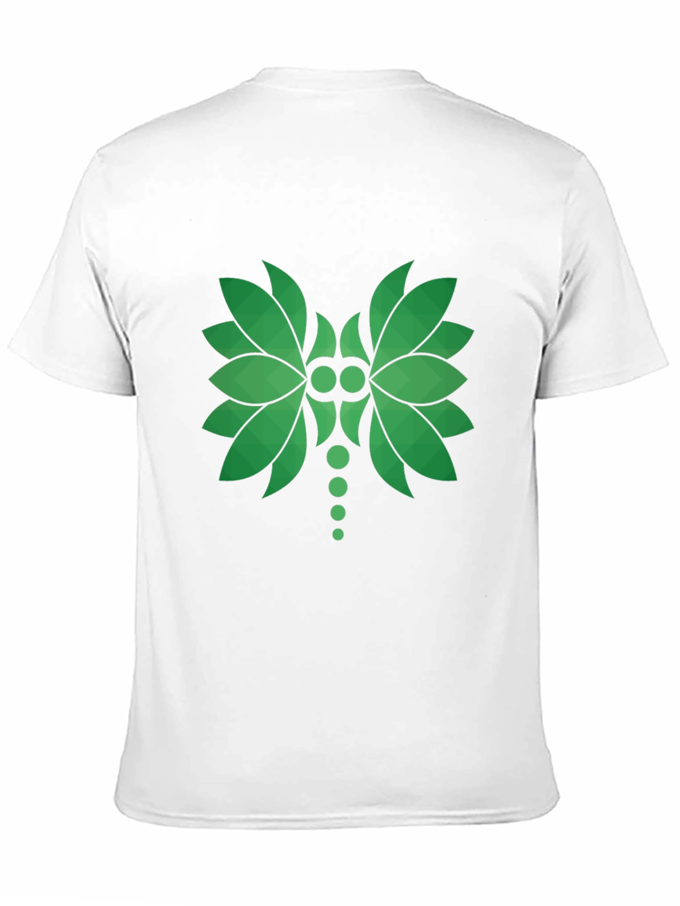 Green Leaf Geometric Graphic Black T-Shirt