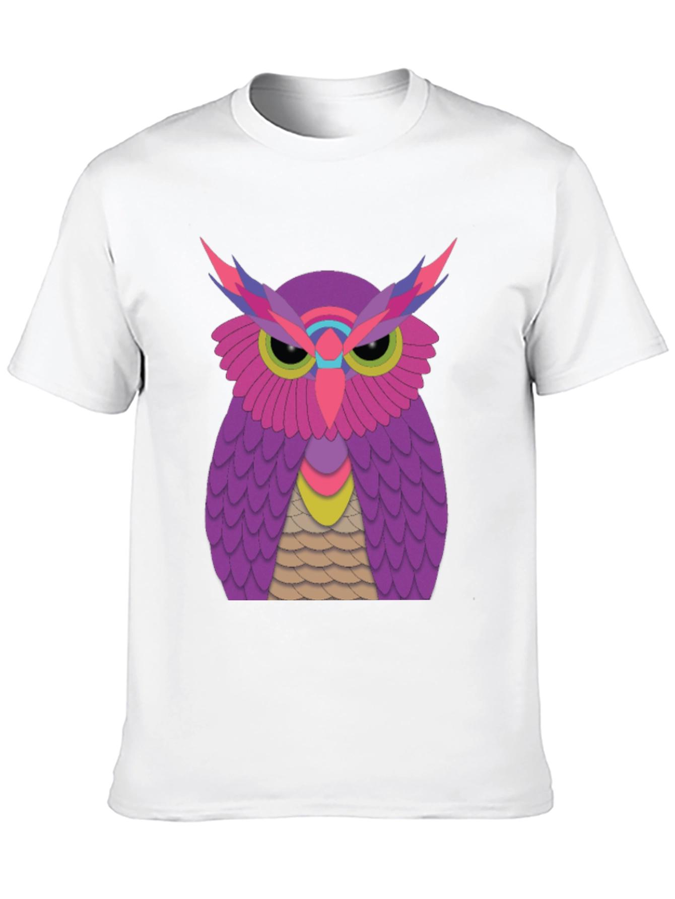Funky Owl Graphic Tee - Black Cotton T-Shirt