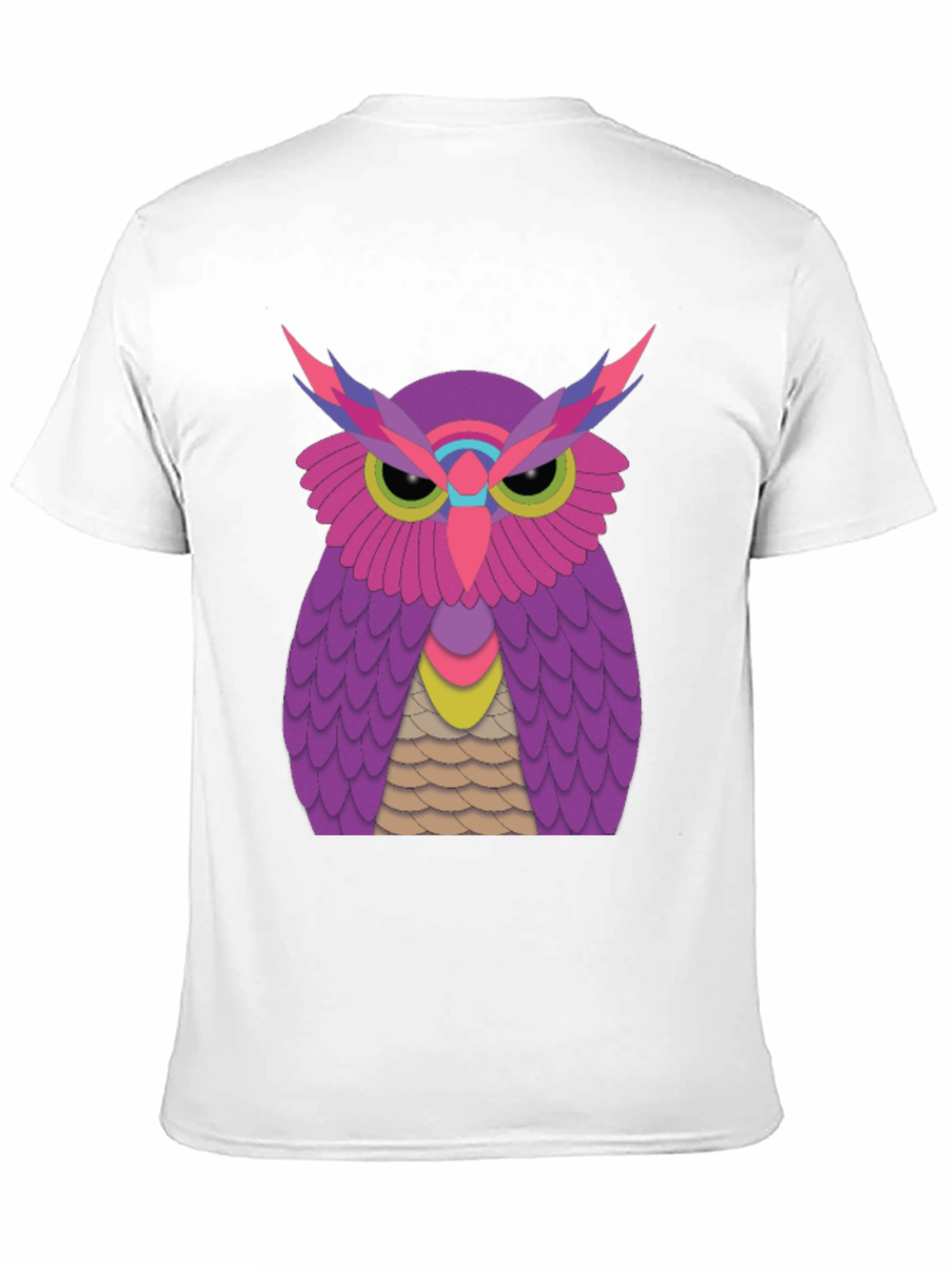 Funky Owl Graphic Tee - Black Cotton T-Shirt