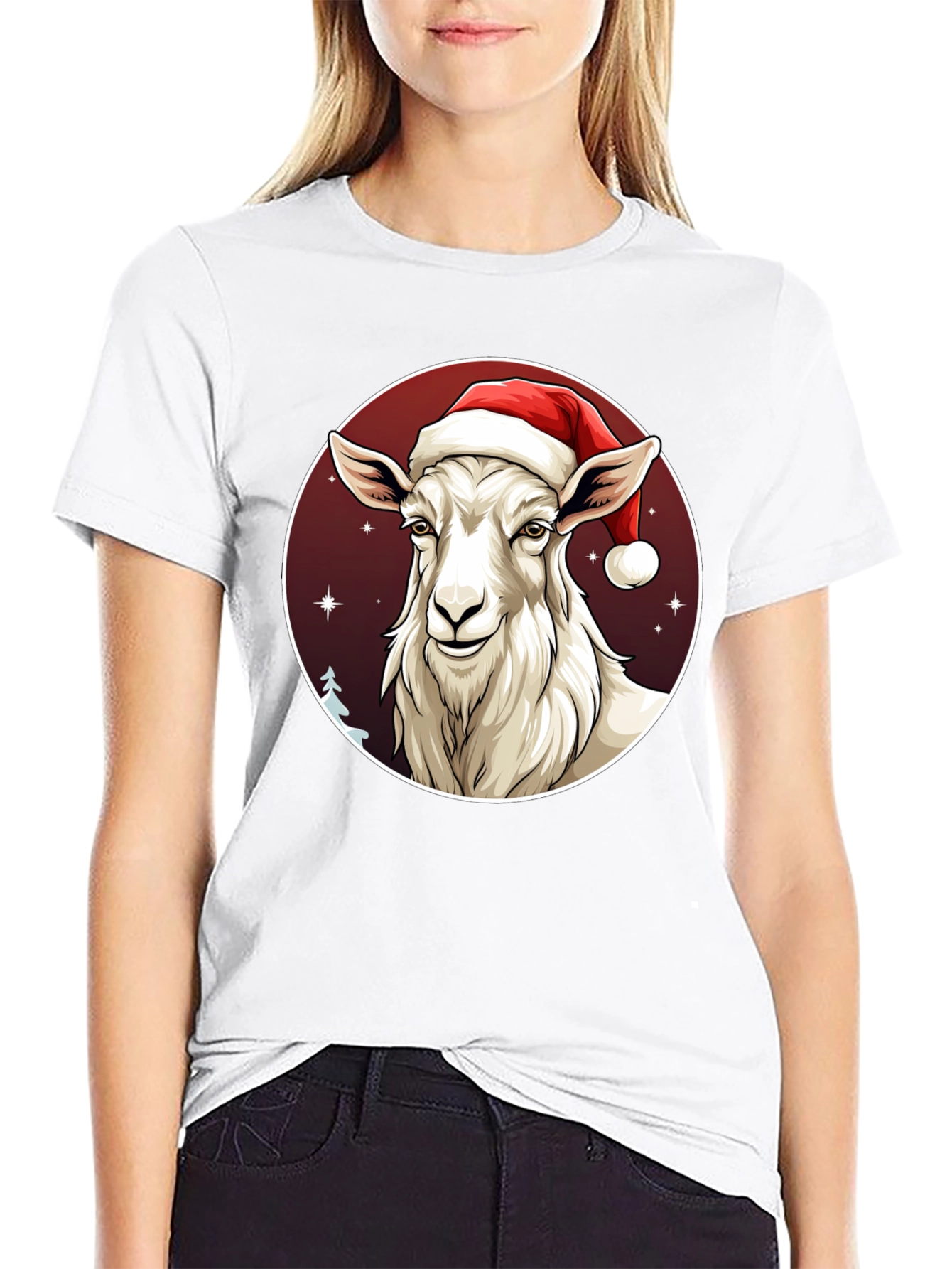 Christmas Goat T-Shirt - Holiday Animal Graphic Tee