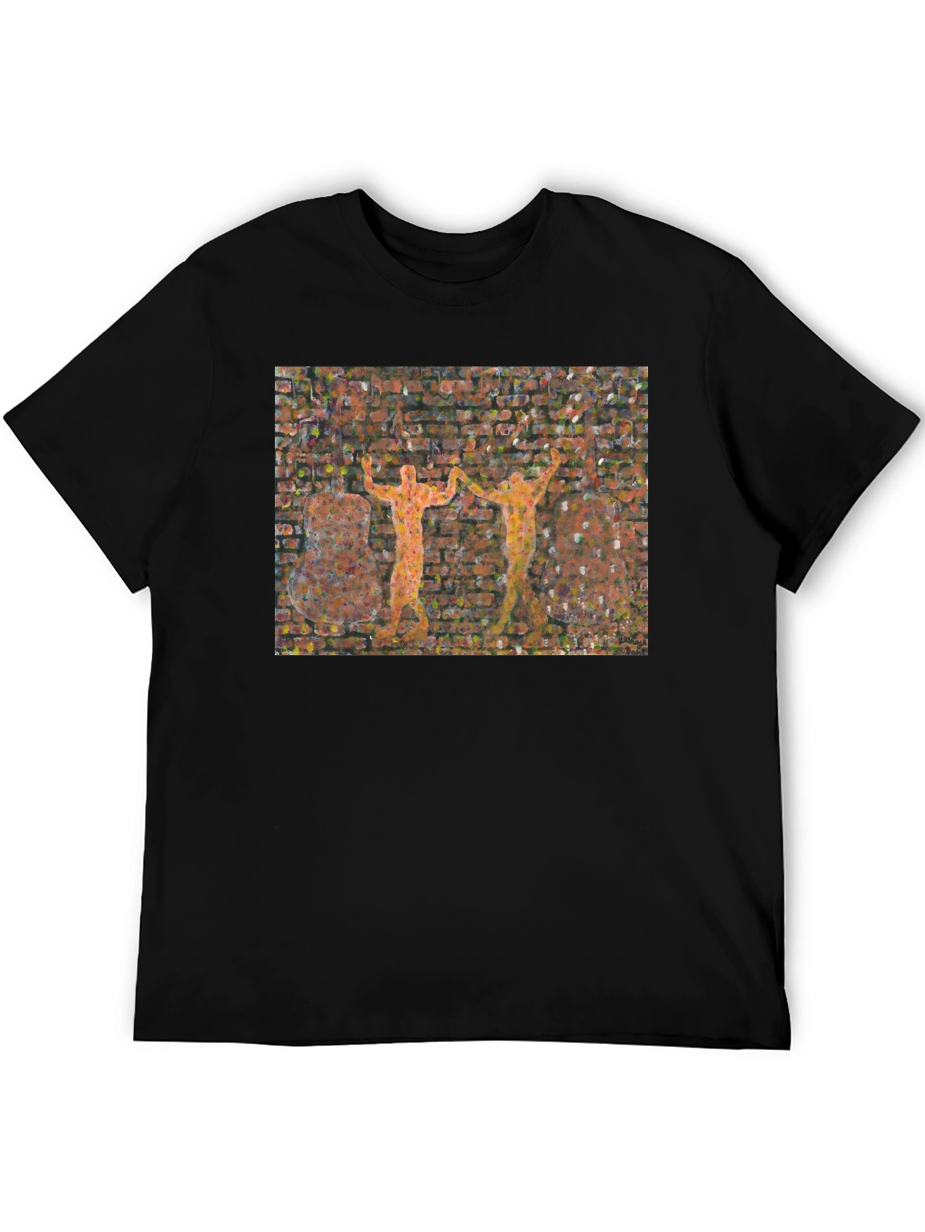 Abstract Brick Wall Graphic T-Shirt