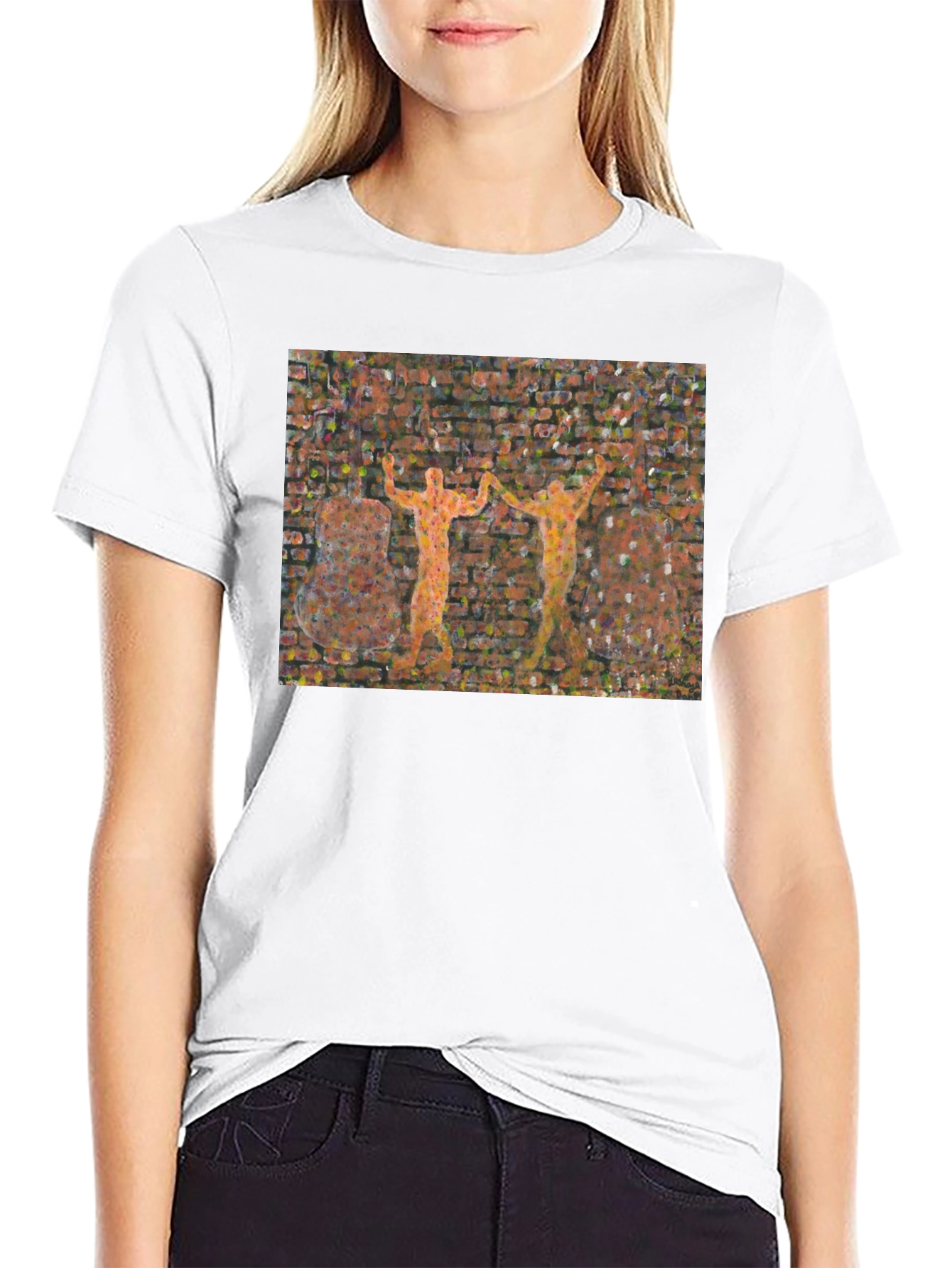 Abstract Brick Wall Graphic T-Shirt