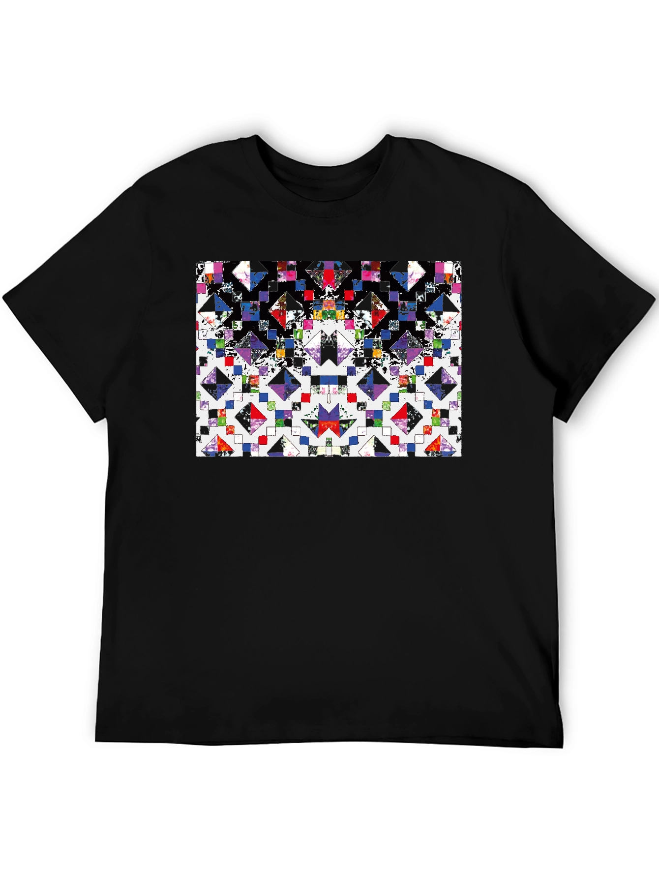Abstract Geometric T-Shirt - Black