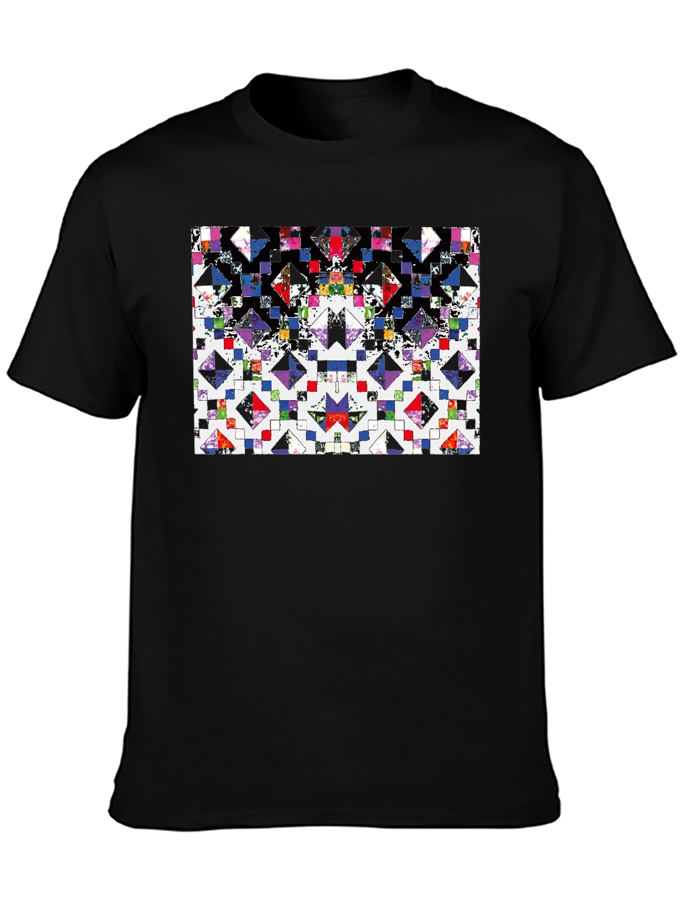 Abstract Geometric T-Shirt - Black