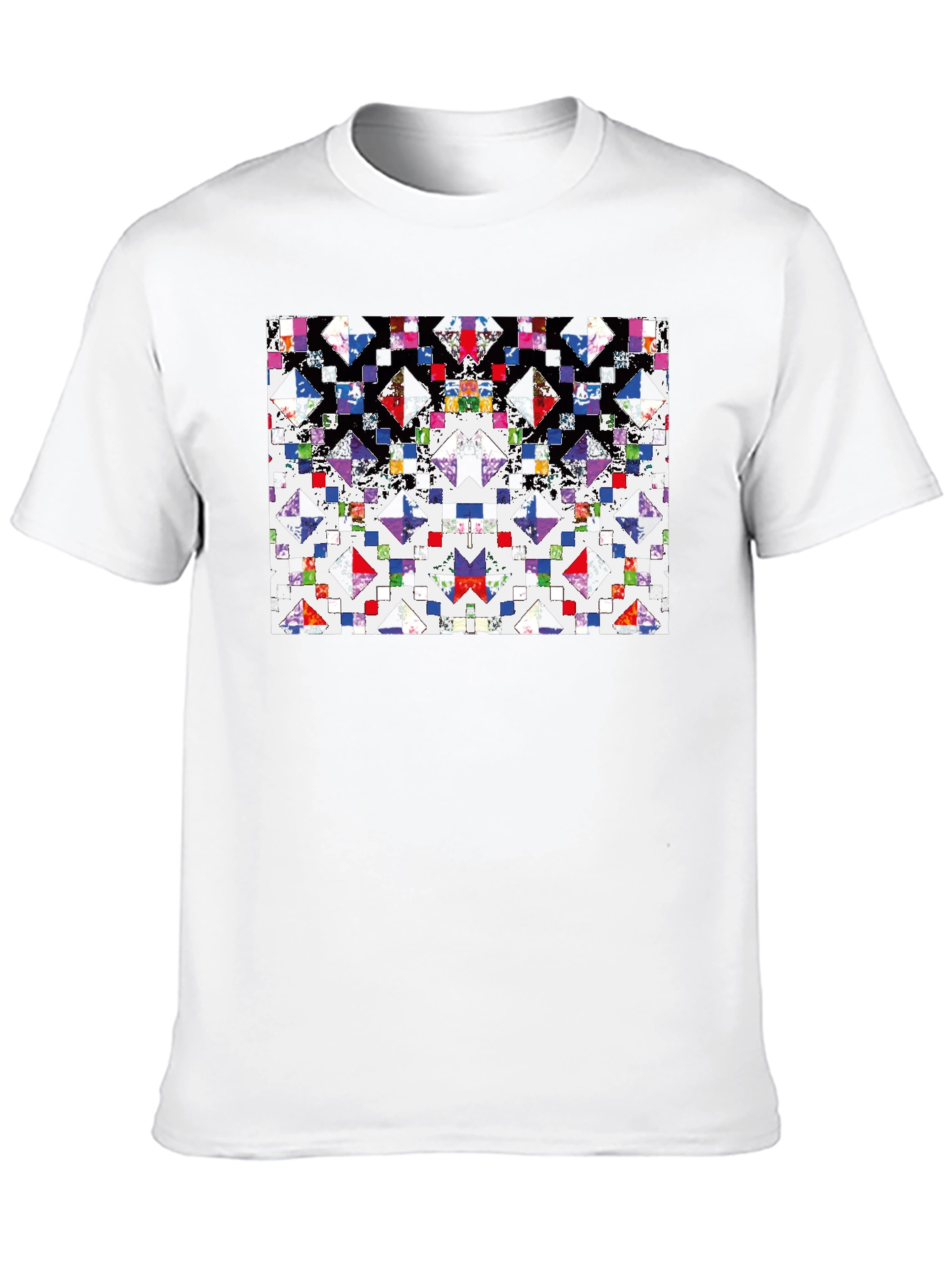 Abstract Geometric T-Shirt - Black