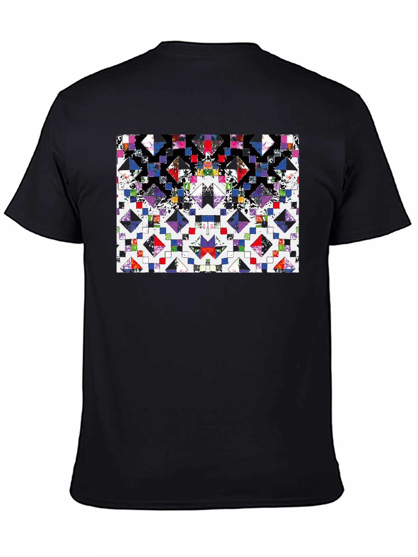 Abstract Geometric T-Shirt - Black