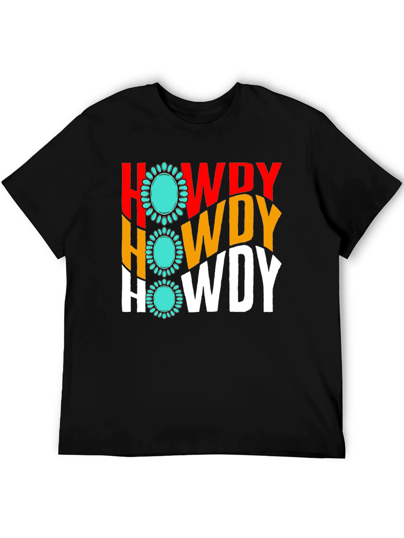 Howdy Turquoise Graphic T-Shirt