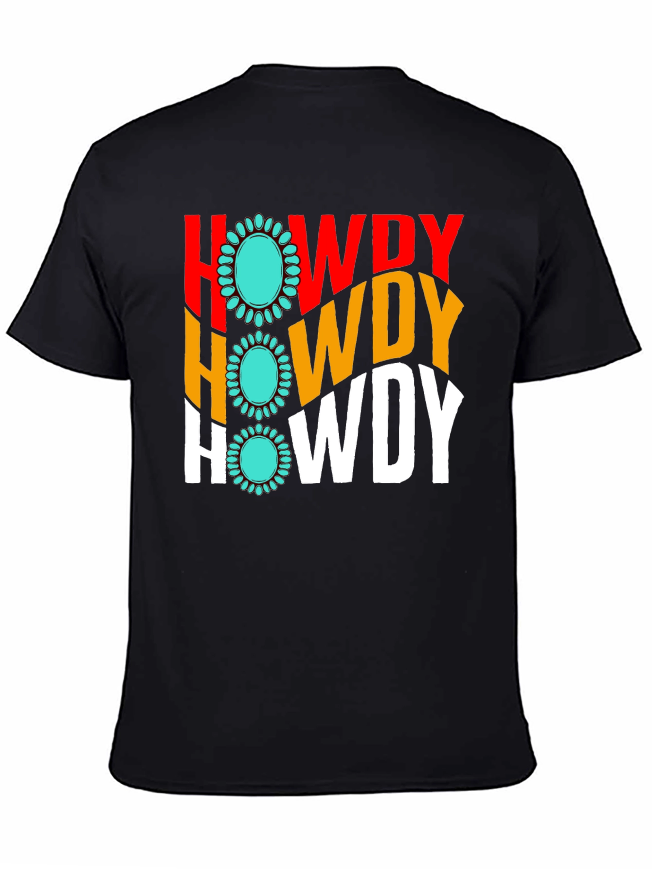 Howdy Turquoise Graphic T-Shirt