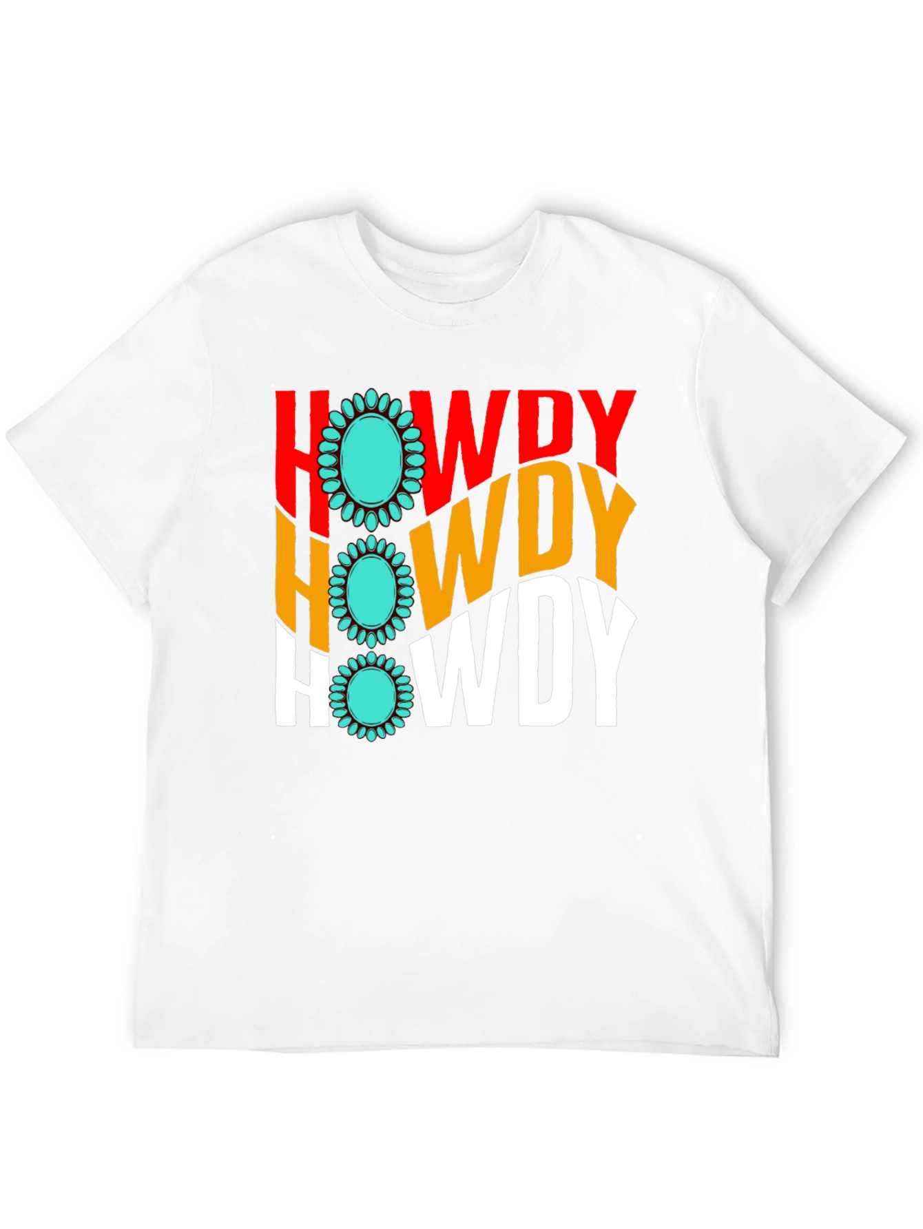 Howdy Turquoise Graphic T-Shirt