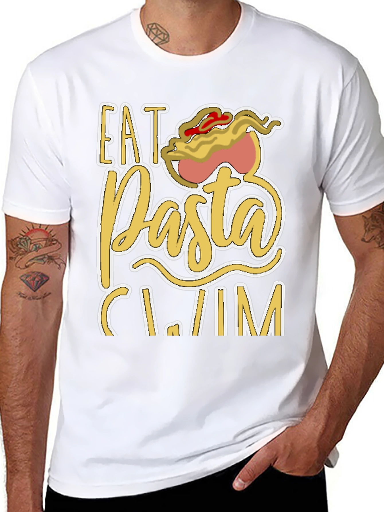 Eat Pasta Swim T-Shirt Funny Foodie Tee