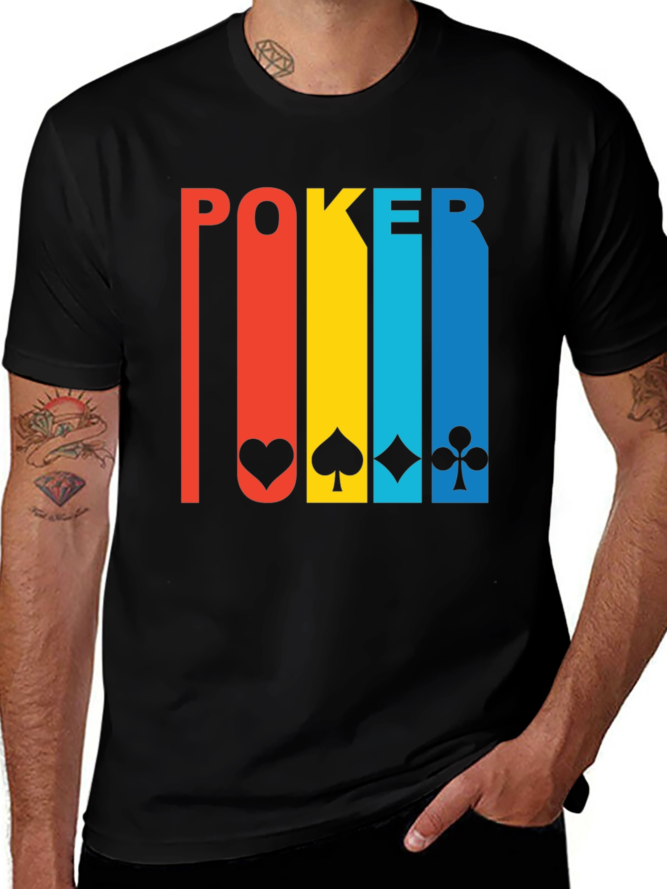 Poker Card Suits Graphic Tee - Lucky Shirt
