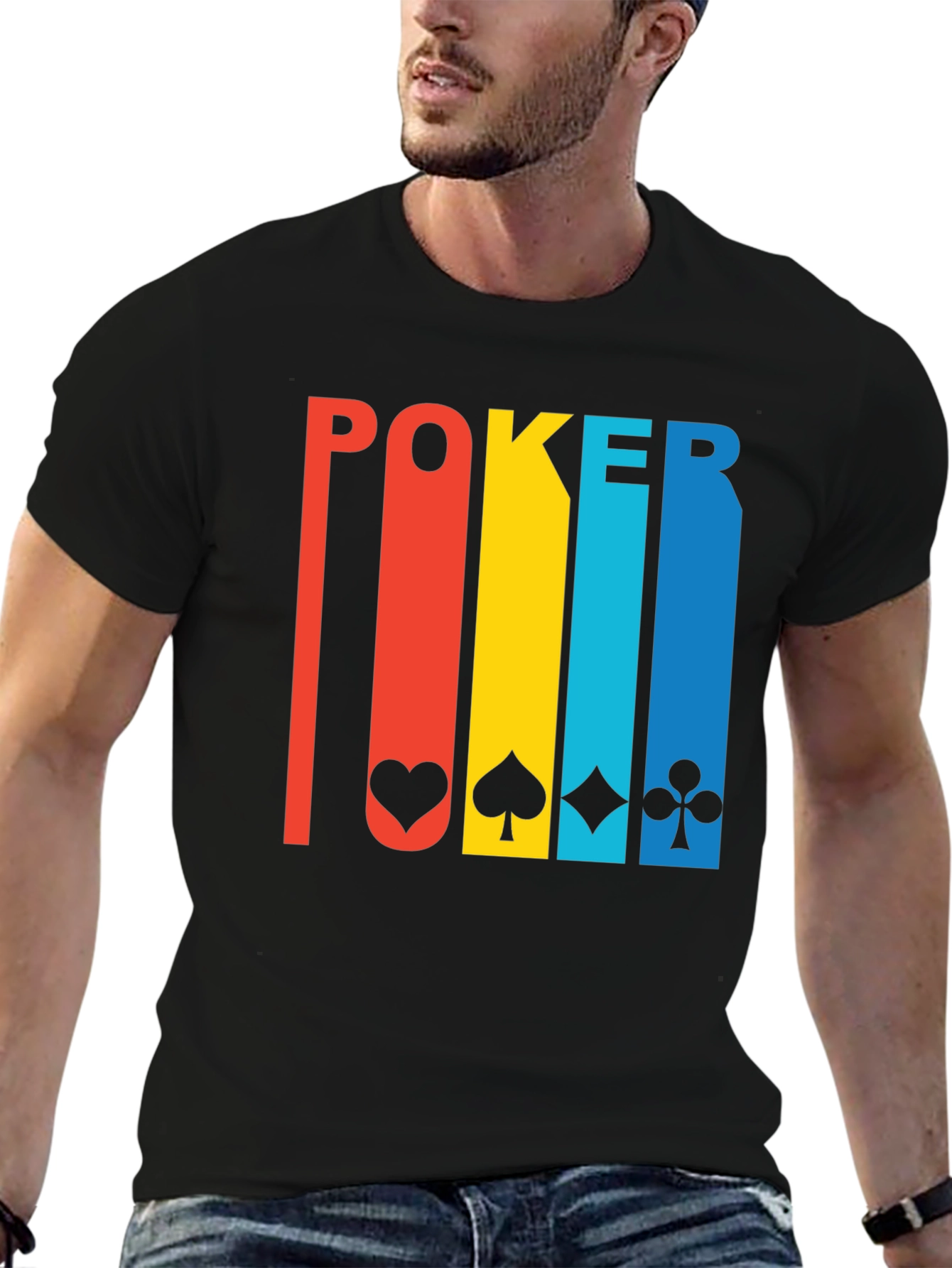 Poker Card Suits Graphic Tee - Lucky Shirt