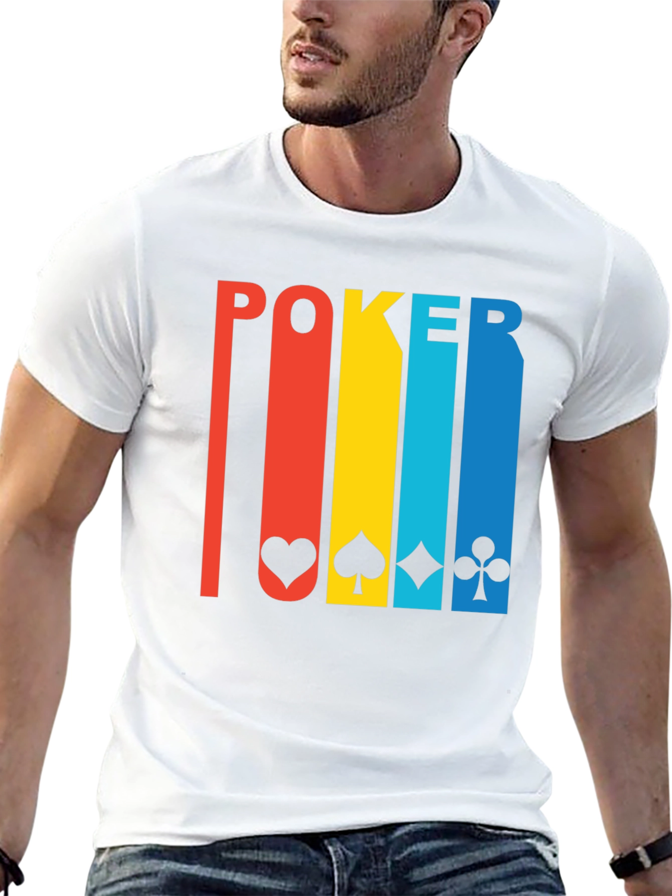 Poker Card Suits Graphic Tee - Lucky Shirt