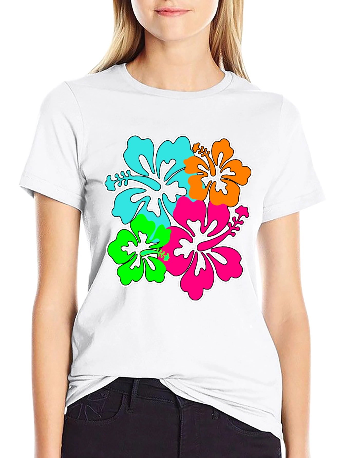Hibiscus Flower Graphic Print T-Shirt