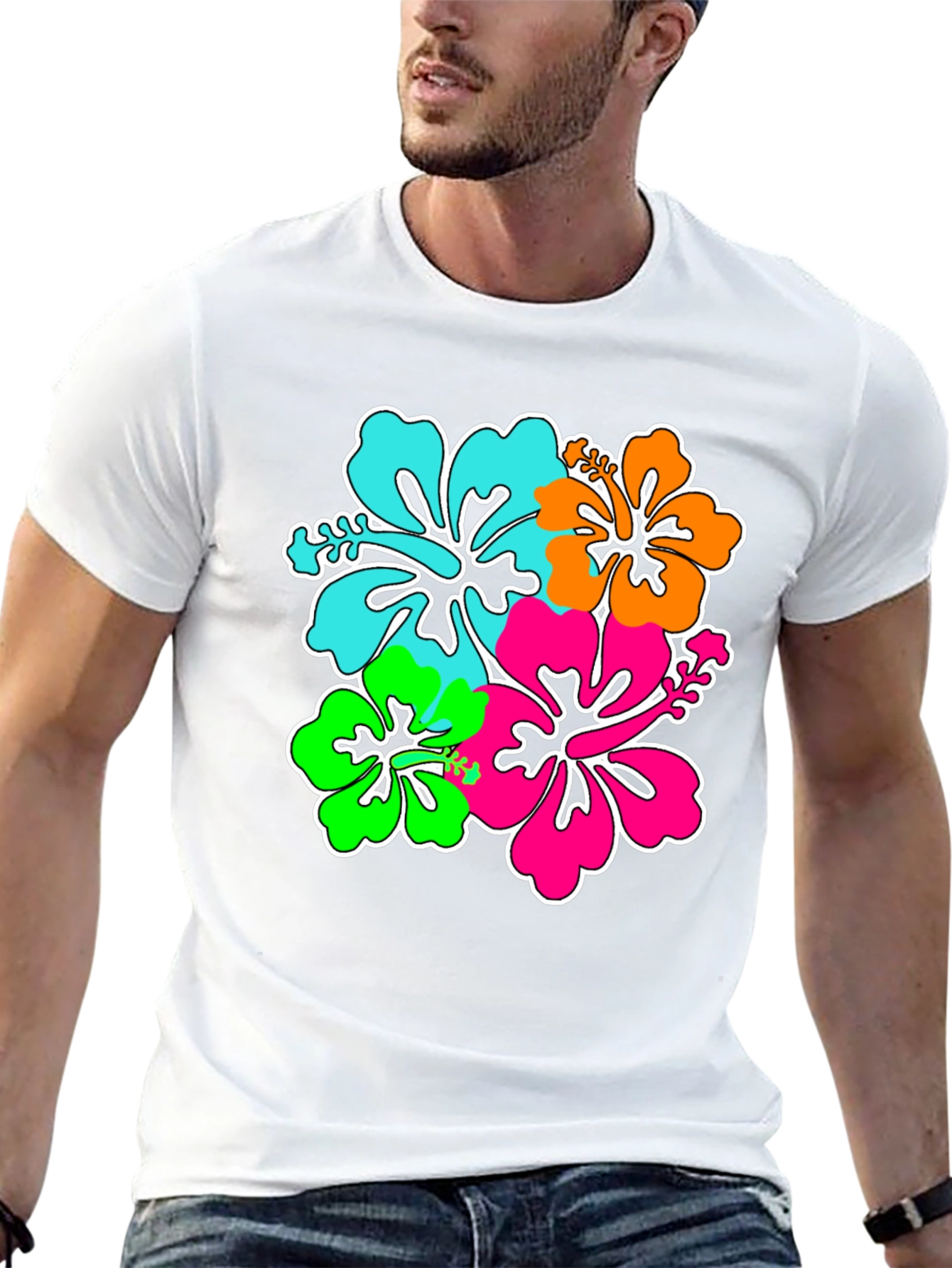 Hibiscus Flower Graphic Print T-Shirt