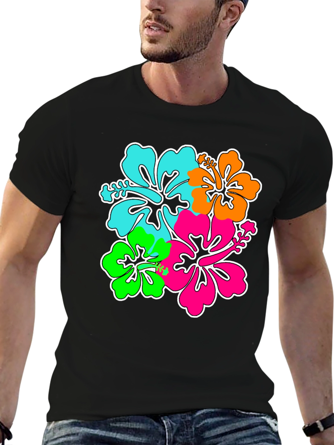 Hibiscus Flower Graphic Print T-Shirt