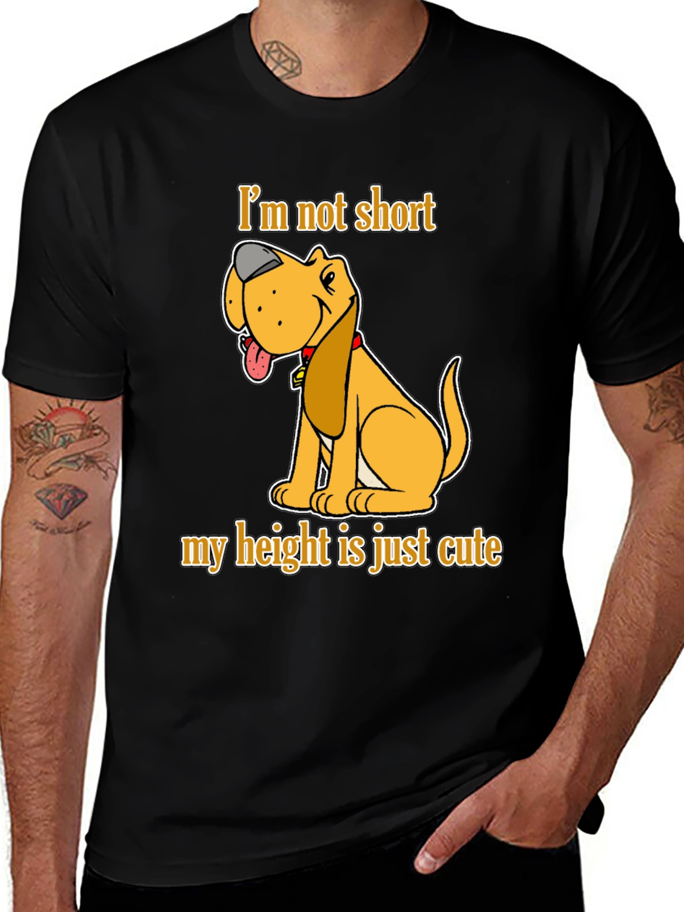 Cute Dog Graphic T-Shirt - Im Not Short