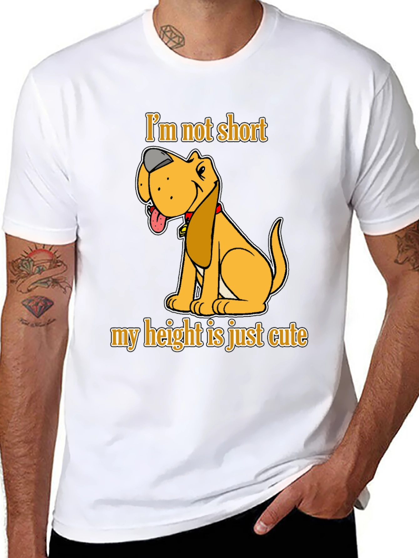 Cute Dog Graphic T-Shirt - Im Not Short