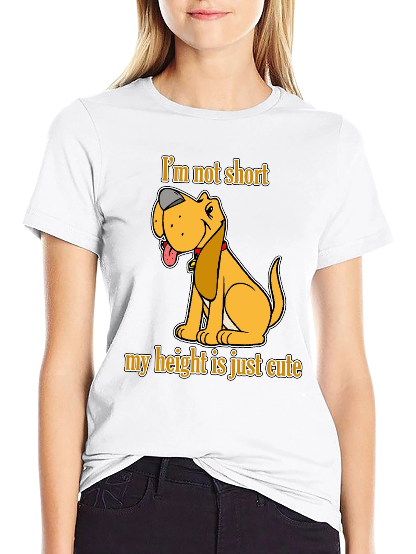 Cute Dog Graphic T-Shirt - Im Not Short