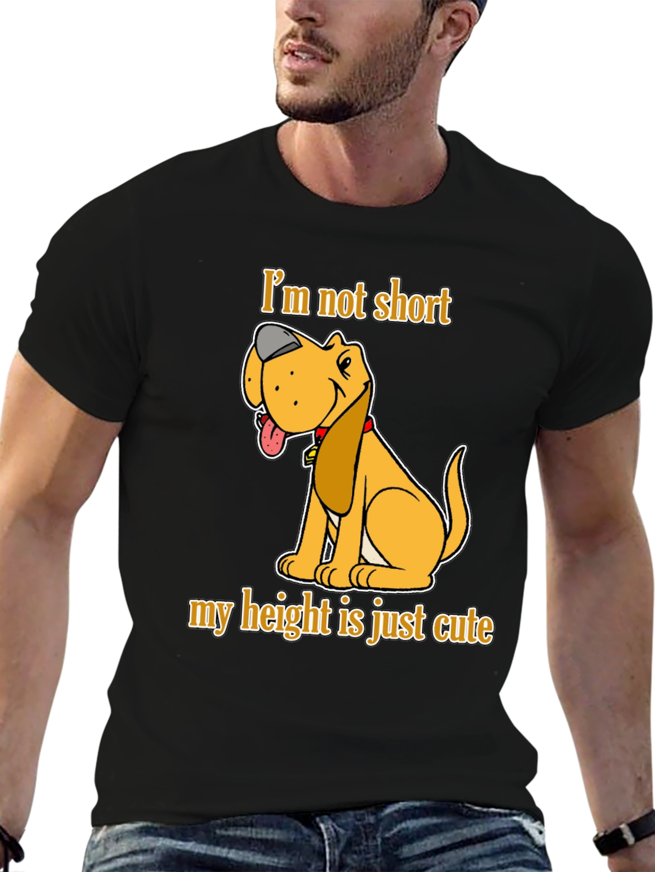 Cute Dog Graphic T-Shirt - Im Not Short