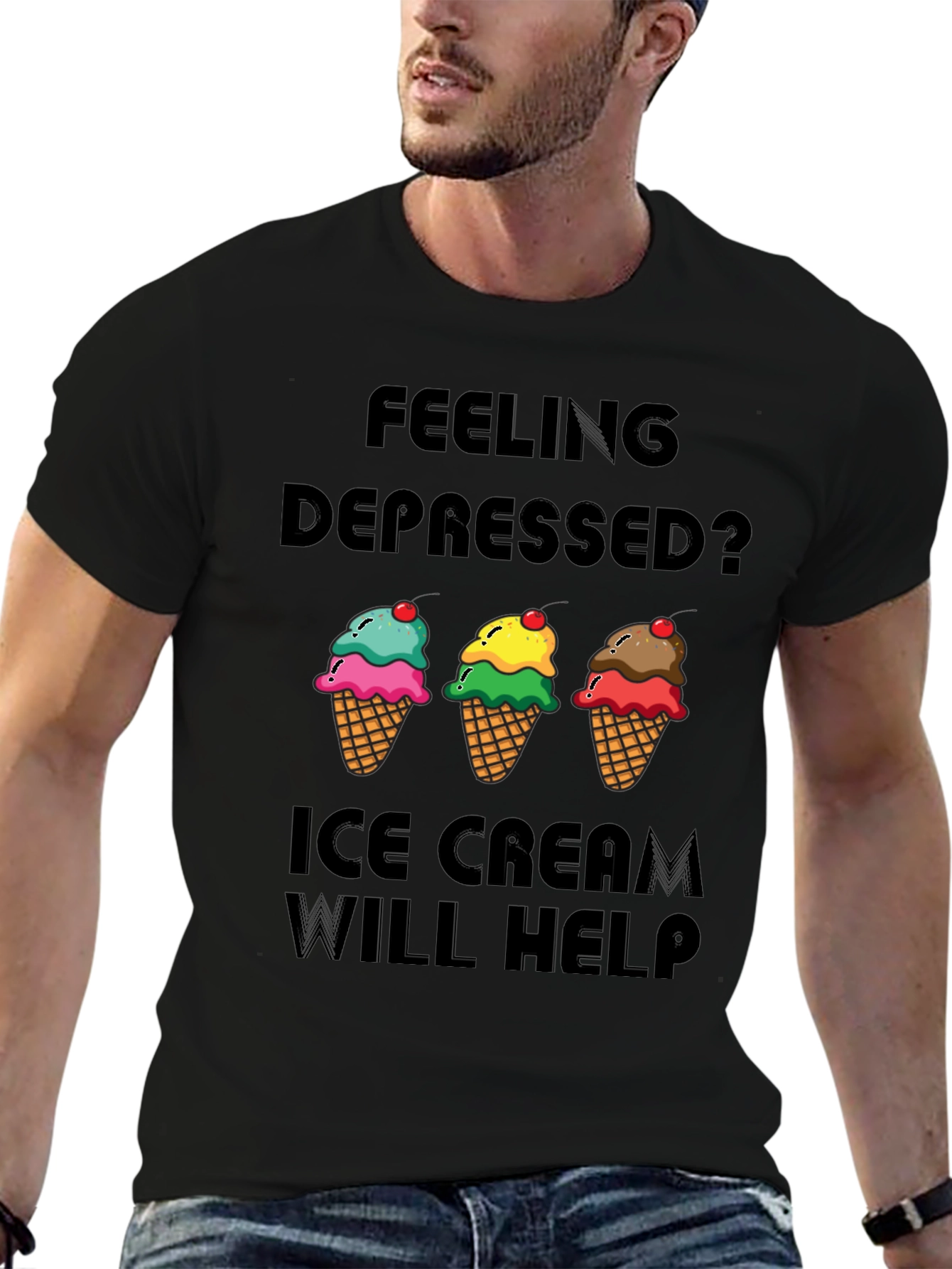 Feeling Depressed? Ice Cream T-Shirt
