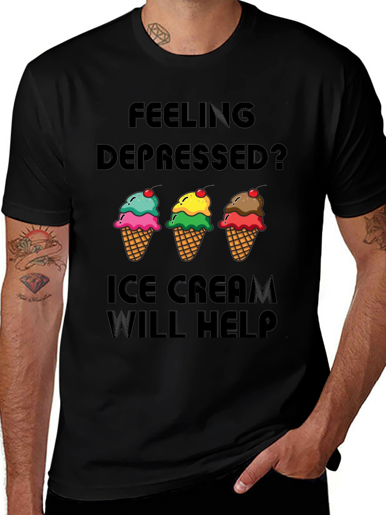 Feeling Depressed? Ice Cream T-Shirt