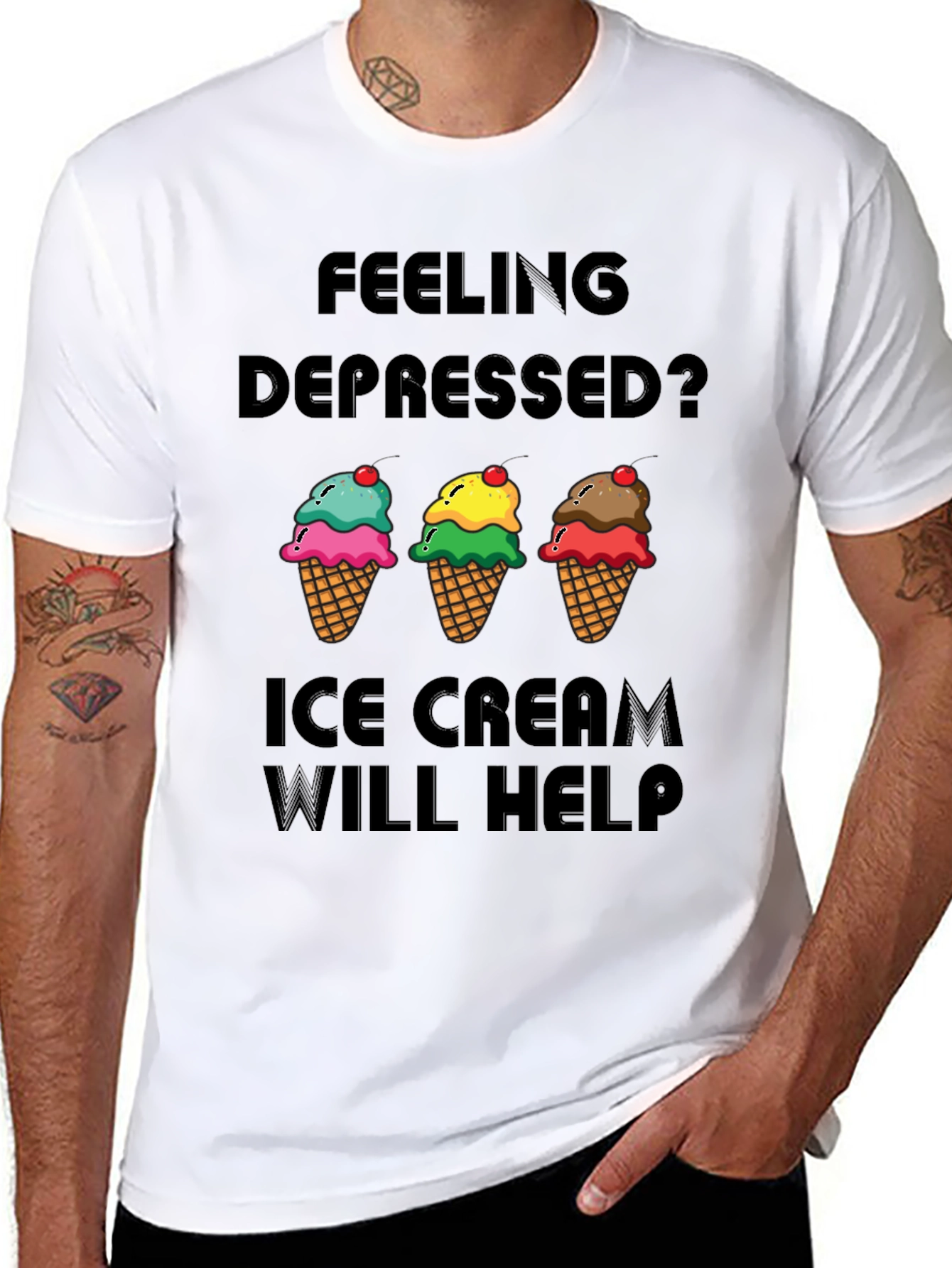 Feeling Depressed? Ice Cream T-Shirt