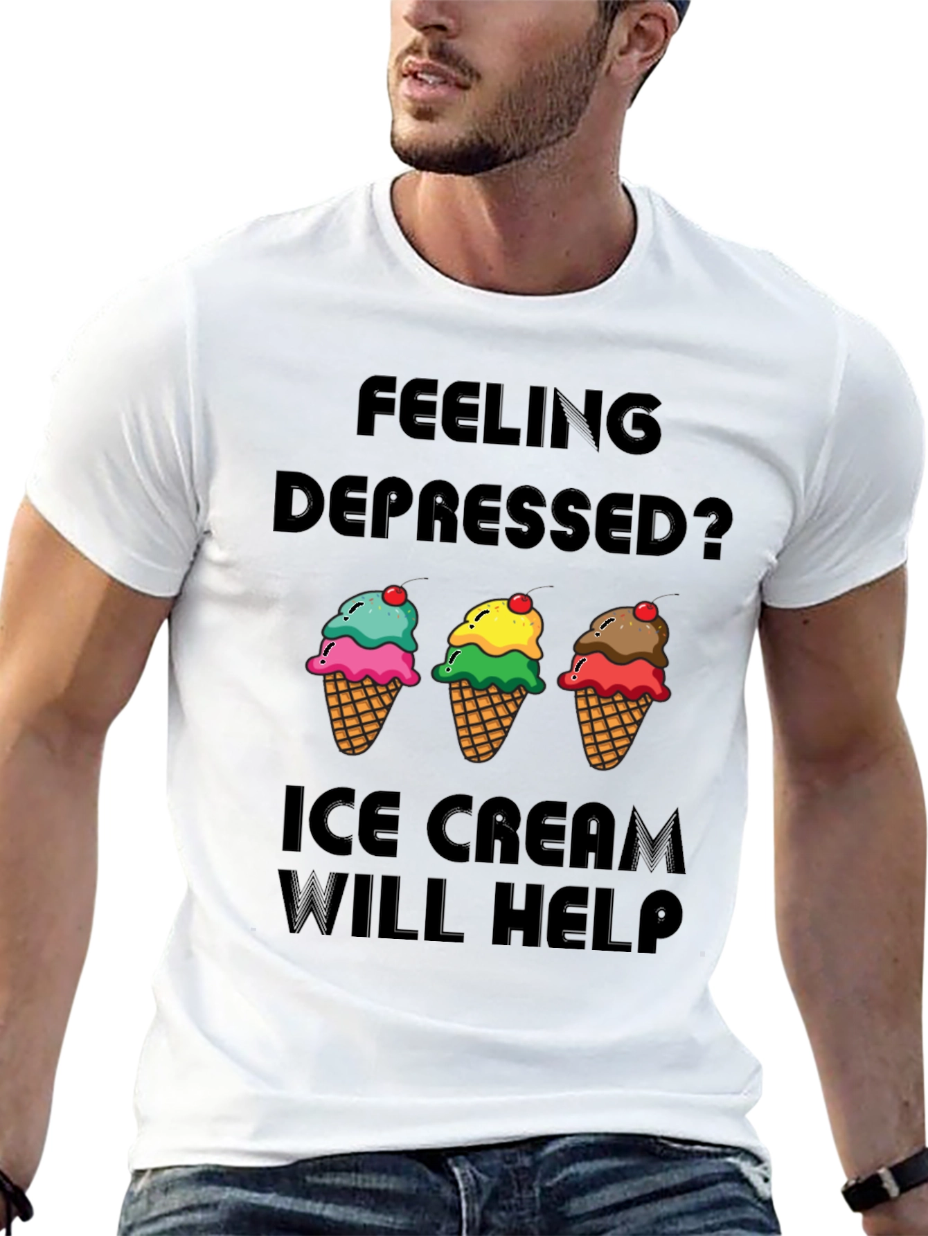 Feeling Depressed? Ice Cream T-Shirt
