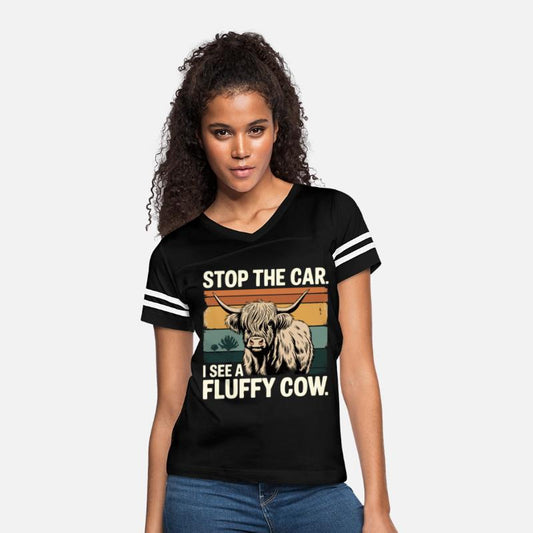 Humorous Fluffy Cow Illustration