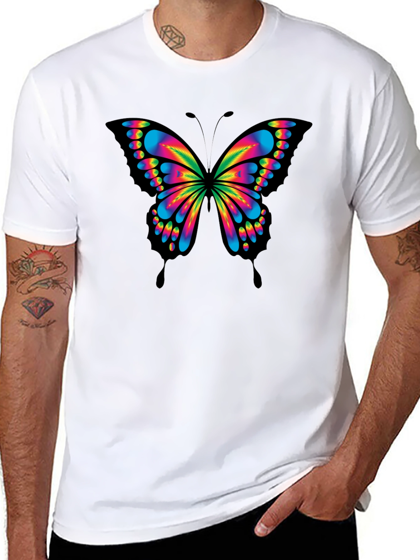 Vibrant Butterfly Graphic Tee - Soft Cotton Blend