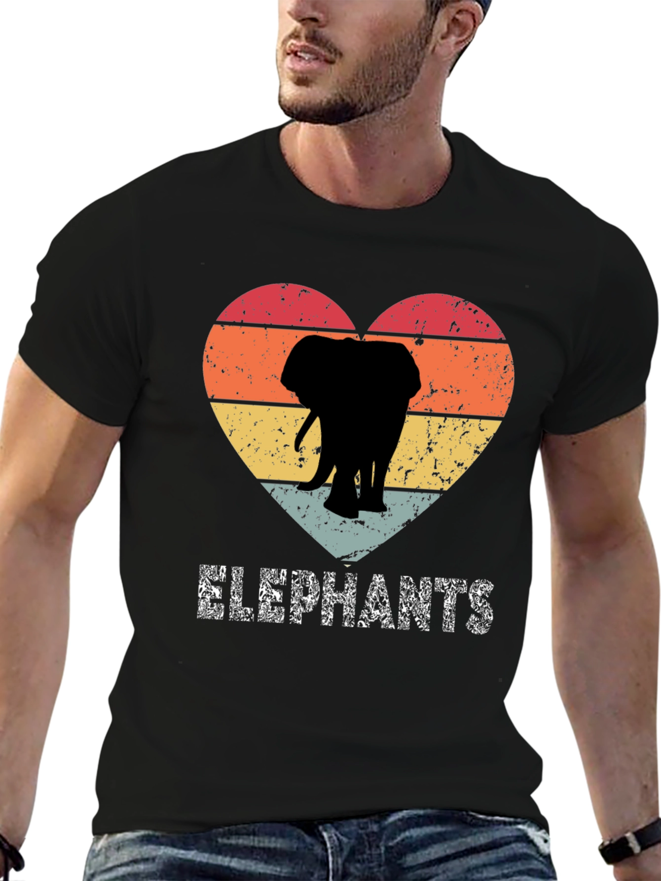 Elephant Heart Graphic Tee - Distressed Print