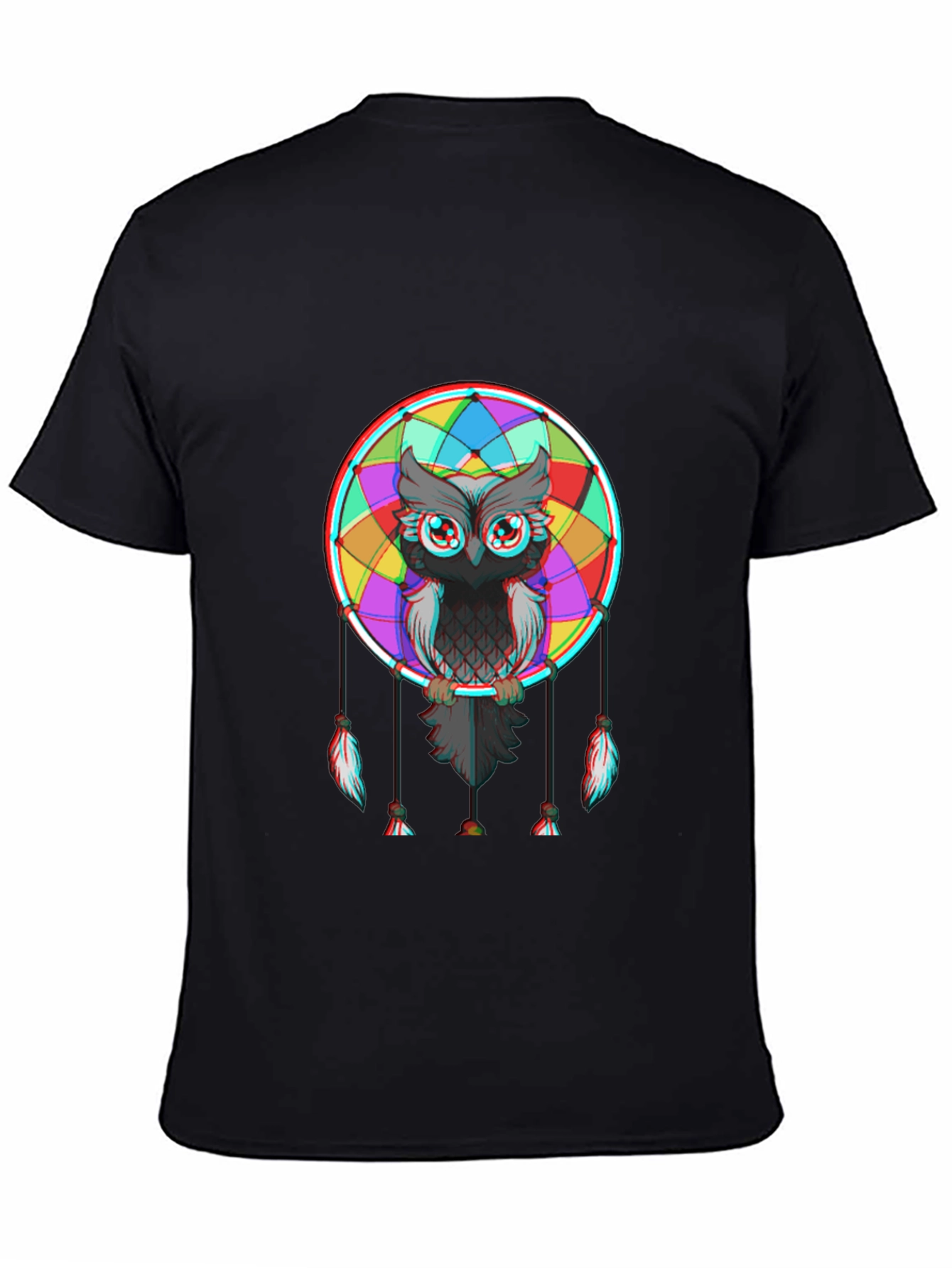 Owl Dreamcatcher Graphic Tee - Mens Black T-Shirt