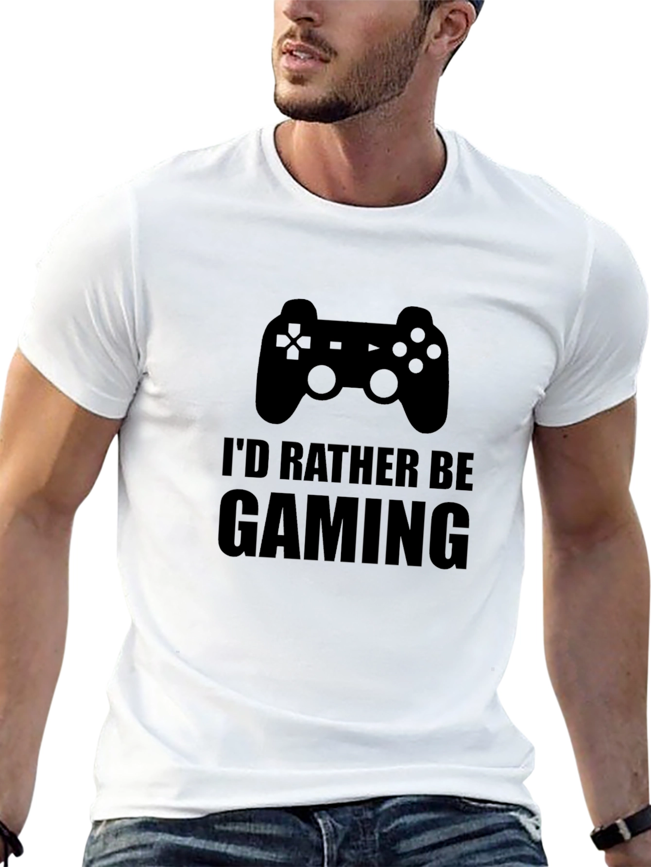Id Rather Be Gaming Black T-Shirt