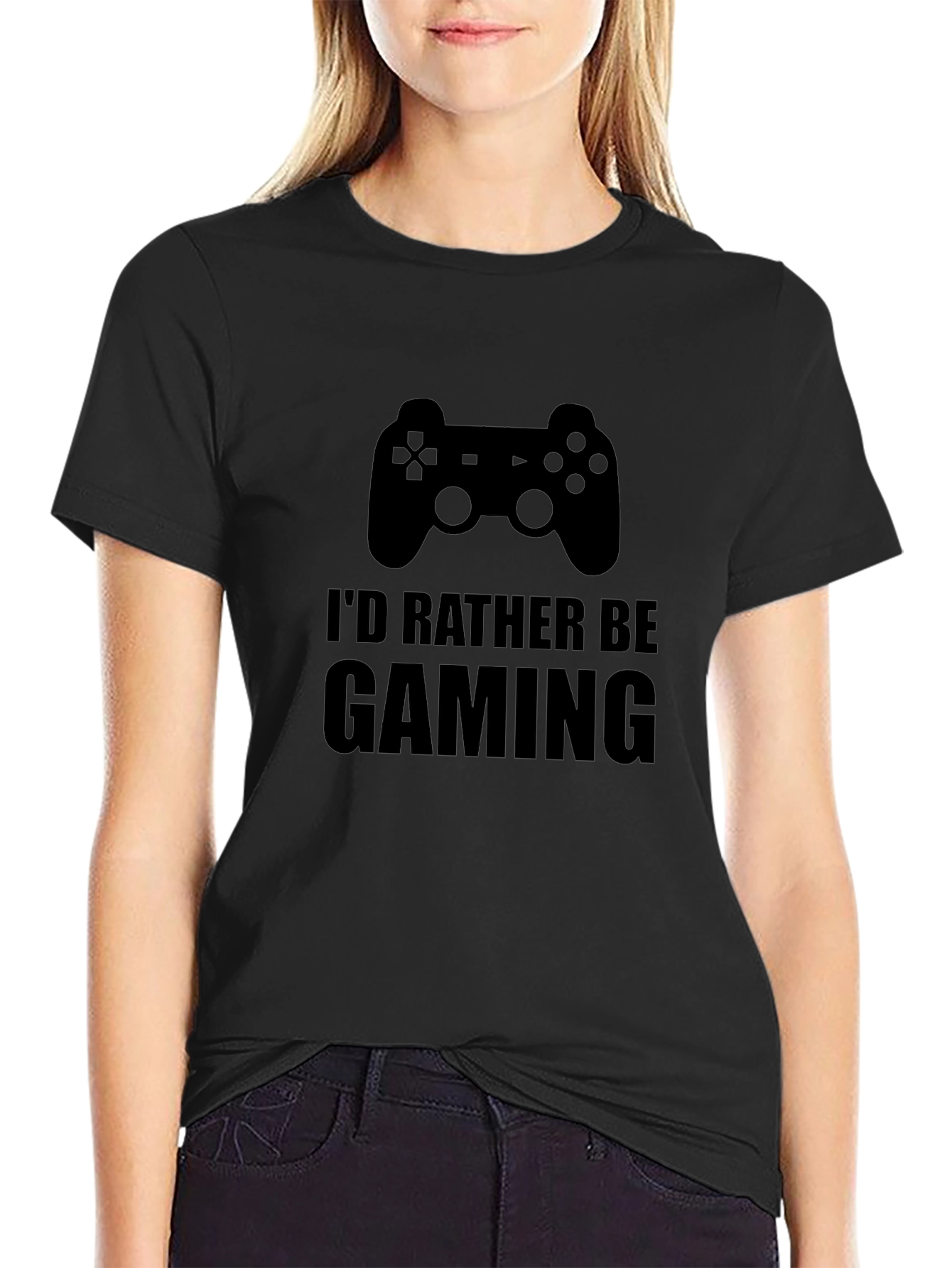 Id Rather Be Gaming Black T-Shirt