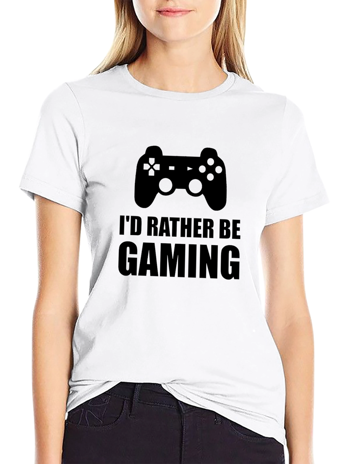 Id Rather Be Gaming Black T-Shirt