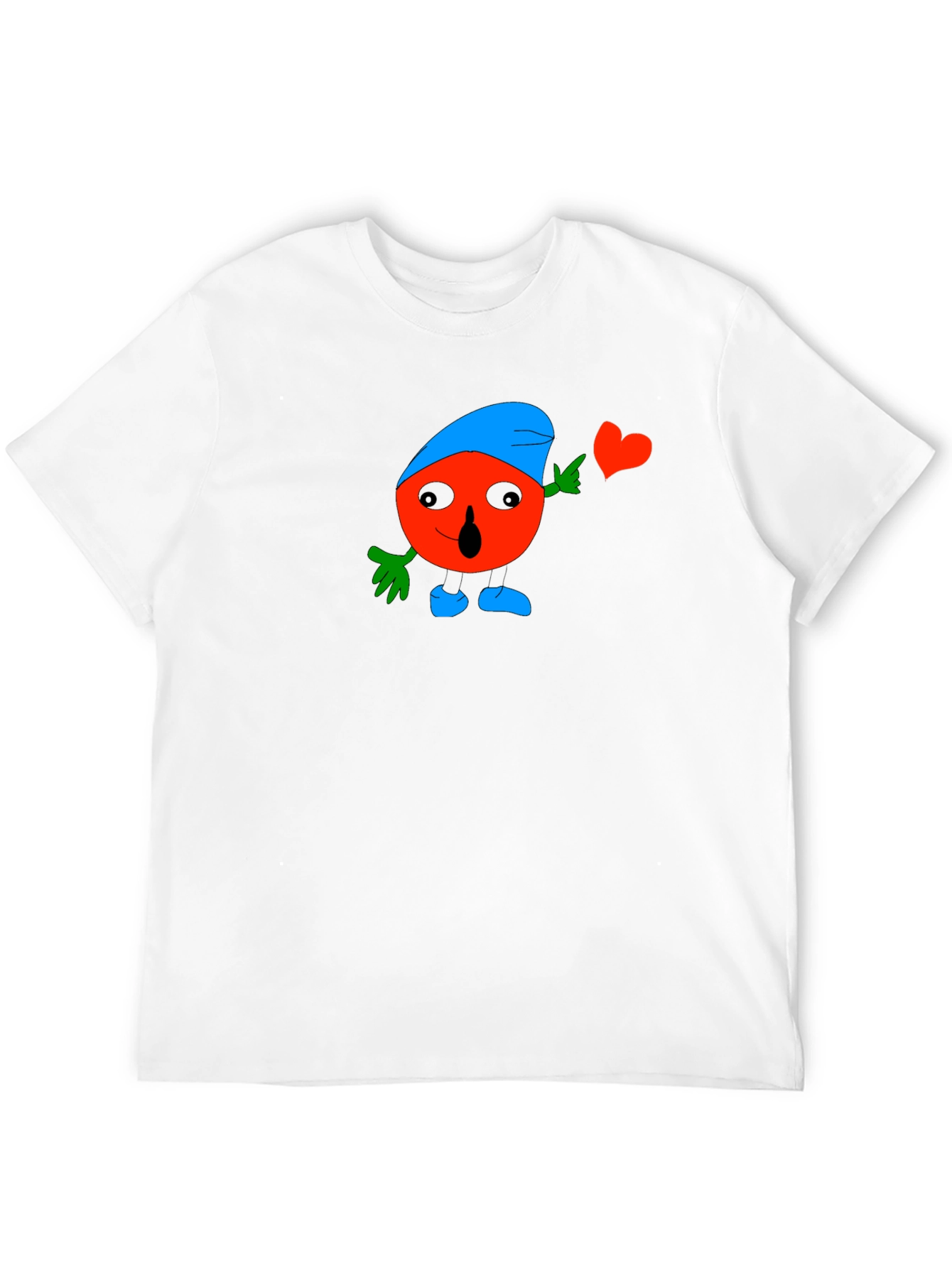 Fun Cartoon Heart Graphic Black T-Shirt
