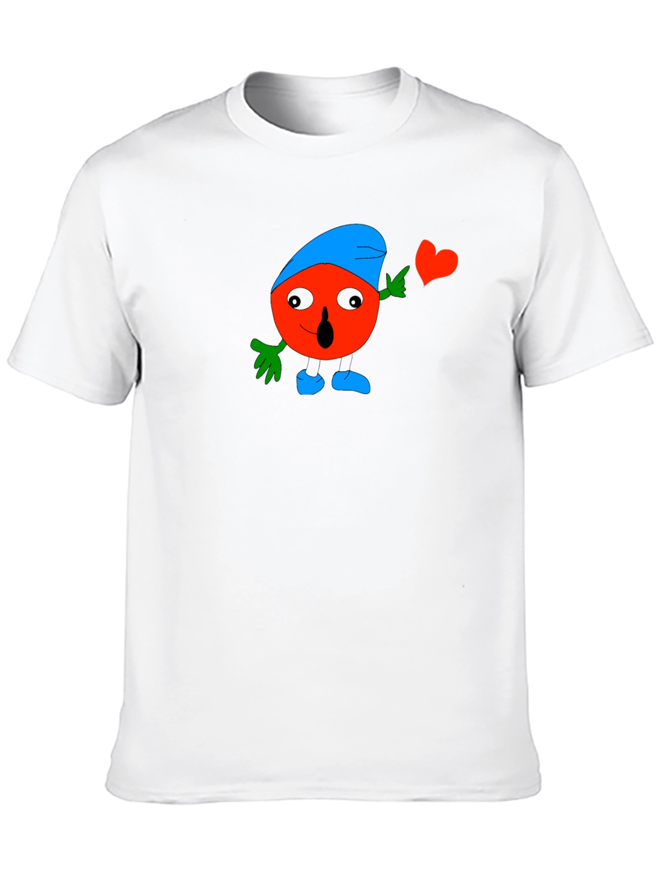 Fun Cartoon Heart Graphic Black T-Shirt