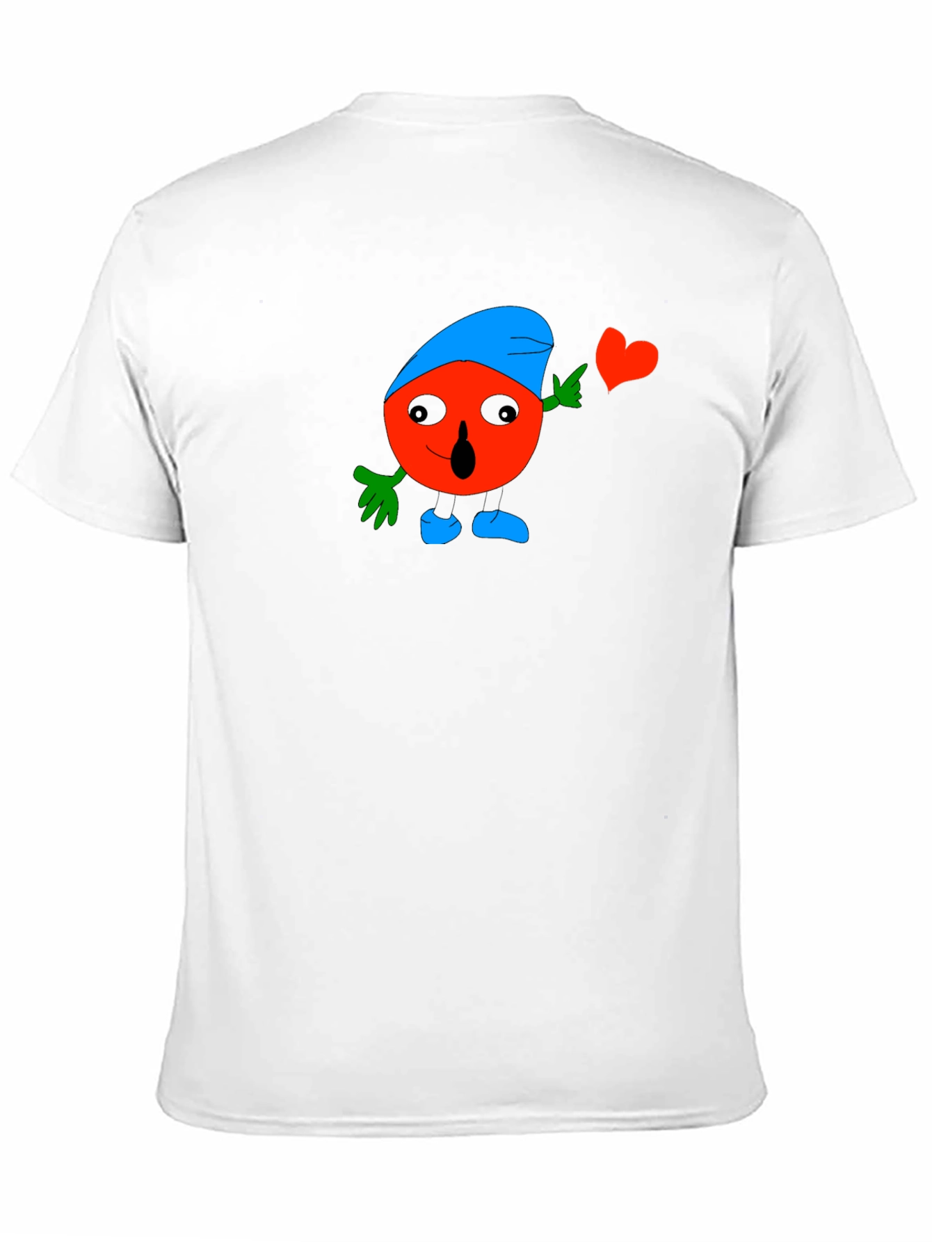 Fun Cartoon Heart Graphic Black T-Shirt