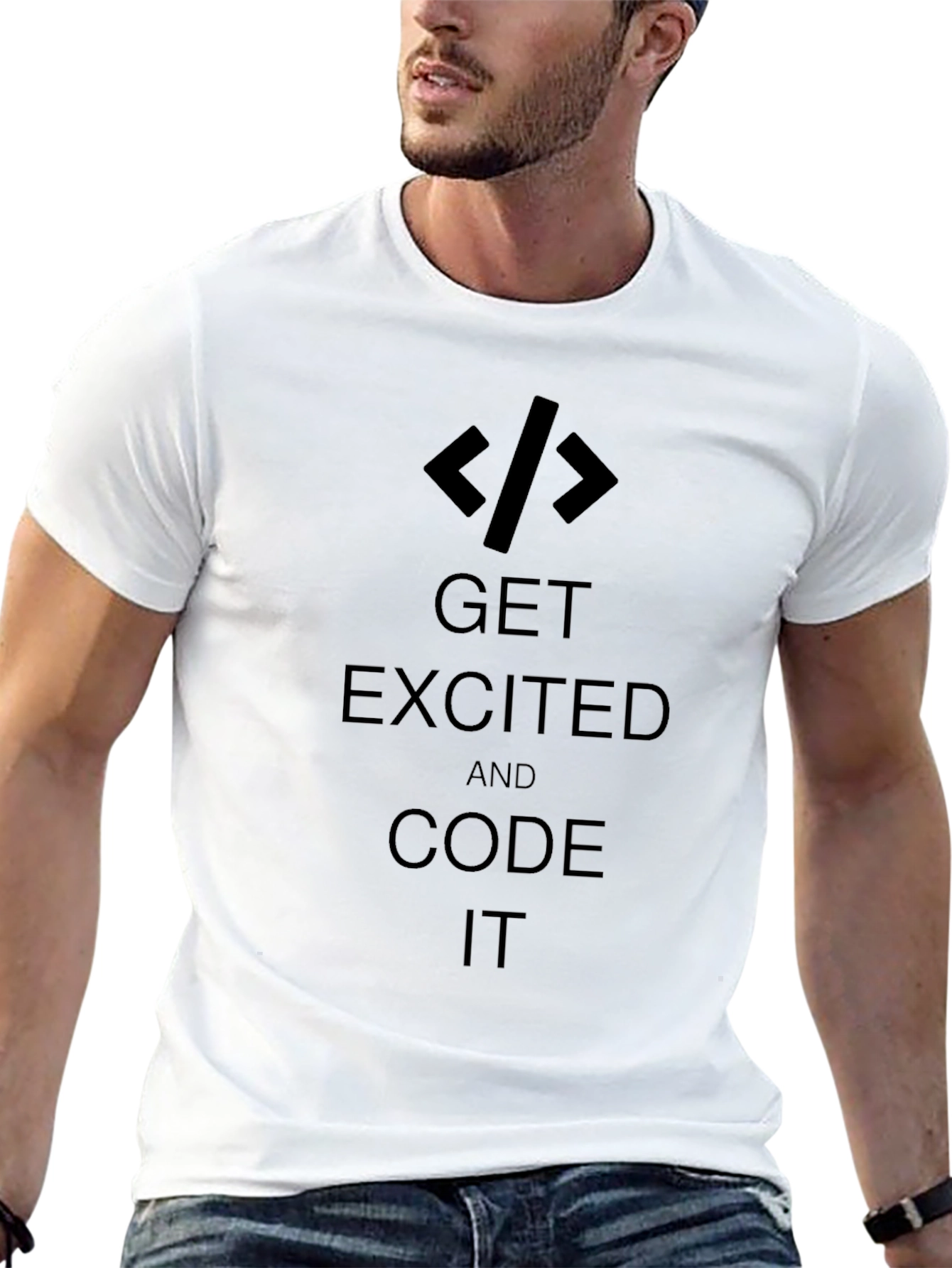 Get Excited and Code It Black T-Shirt