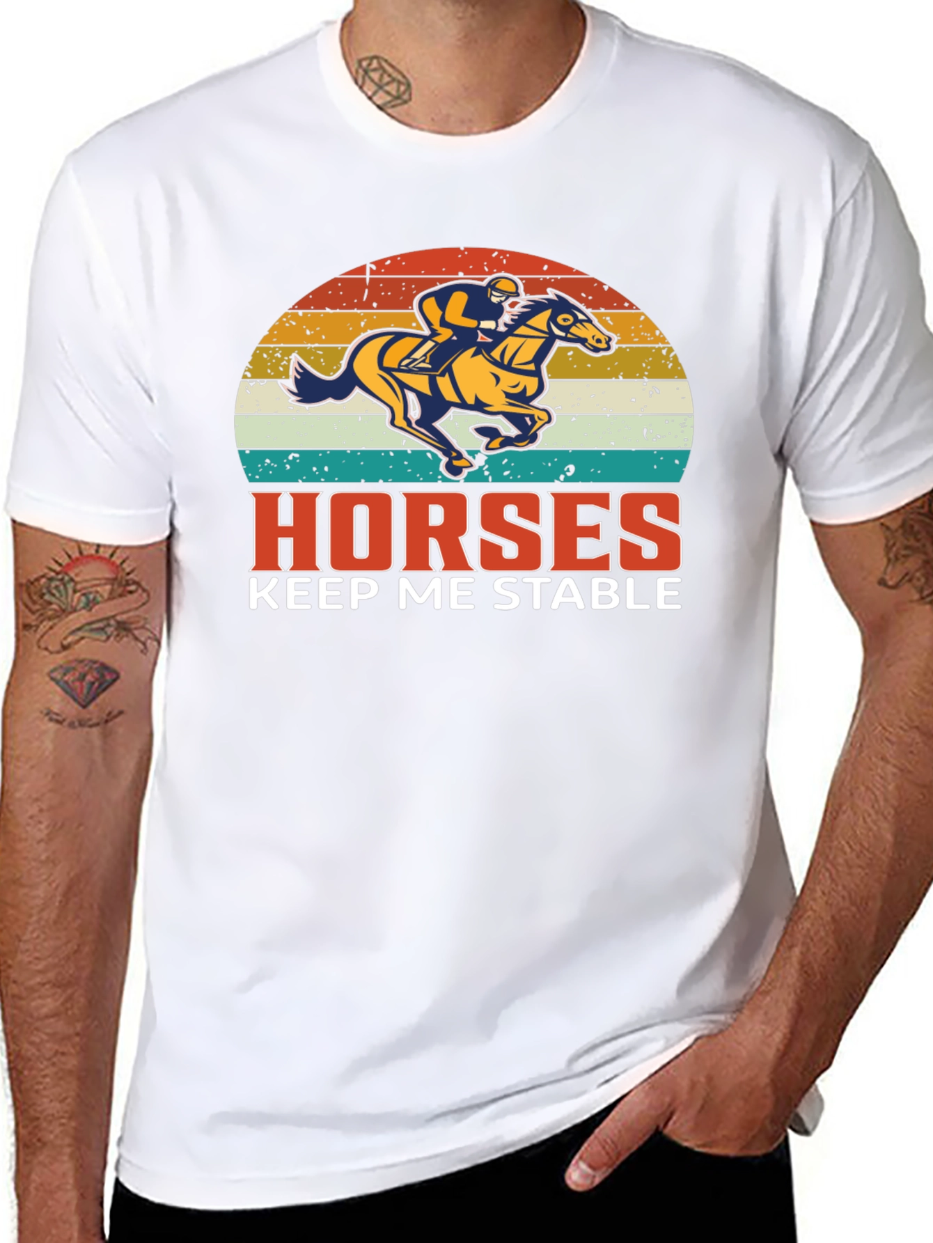 Horses Keep Me Stable Graphic T-Shirt