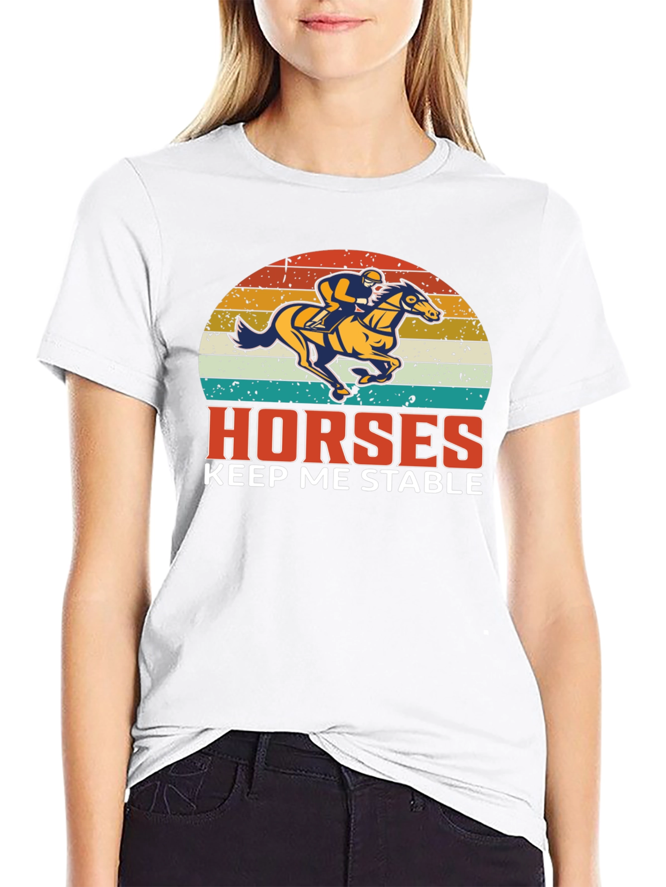Horses Keep Me Stable Graphic T-Shirt