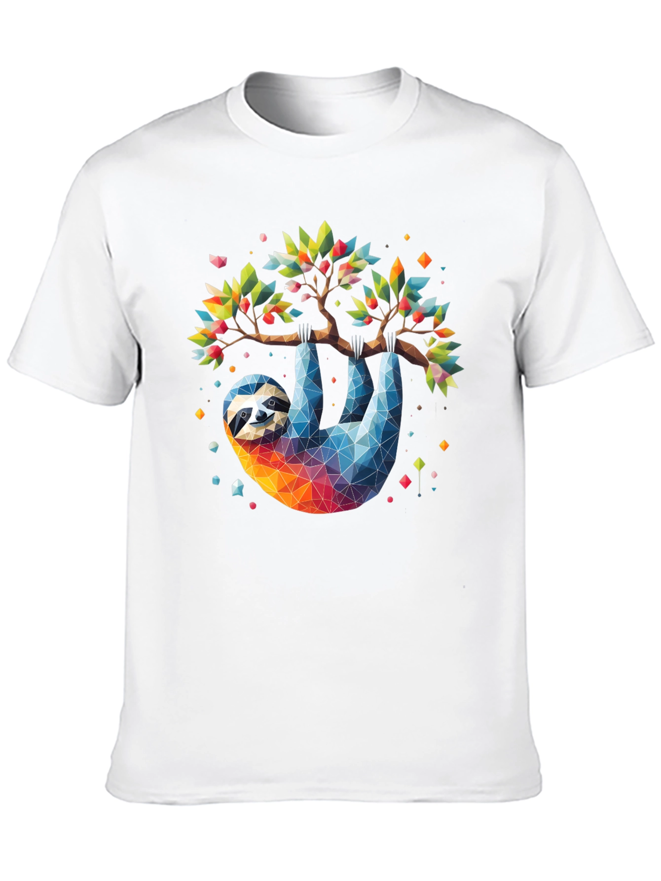 Geometric Sloth Graphic Tee - Black