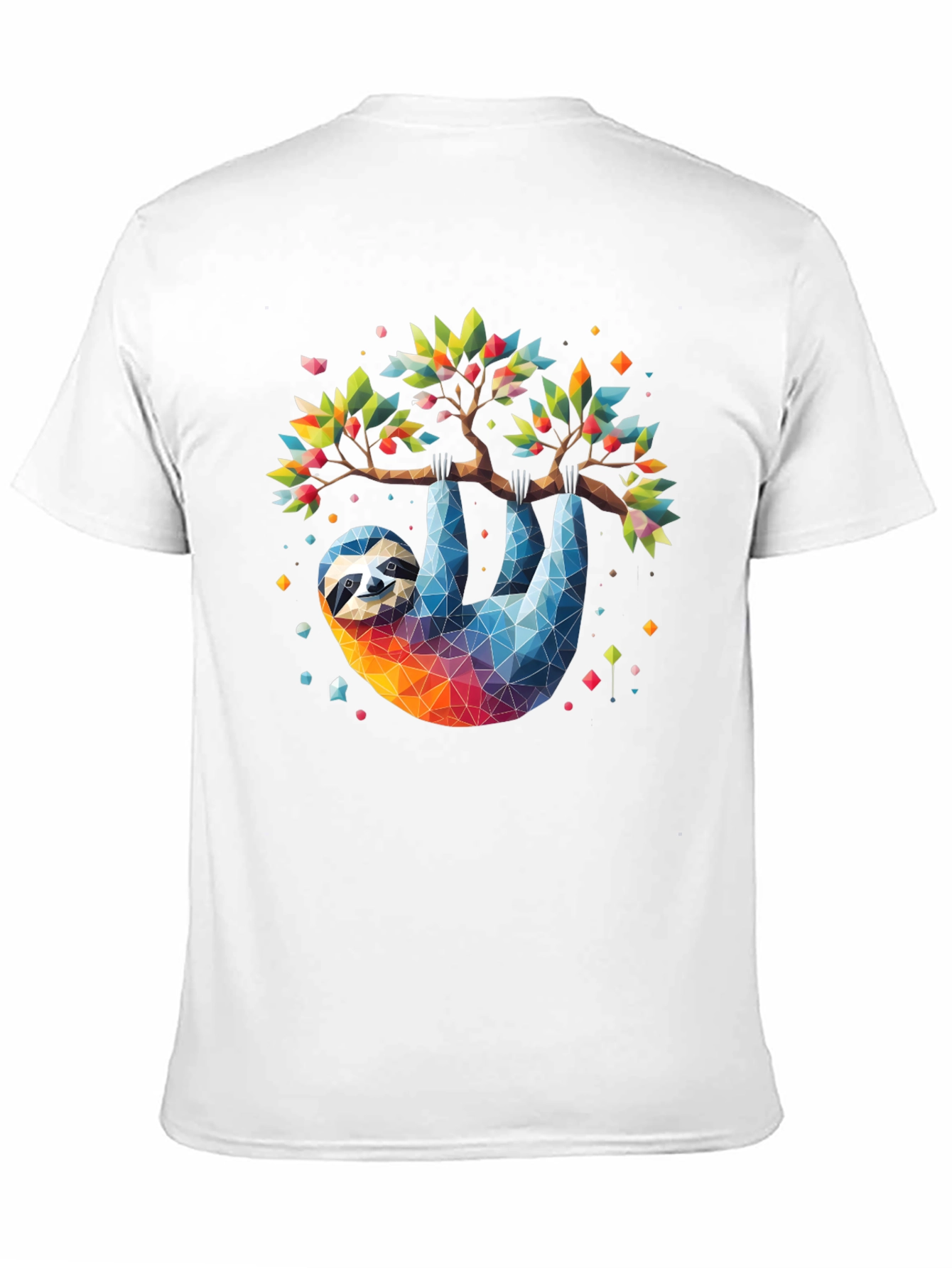 Geometric Sloth Graphic Tee - Black