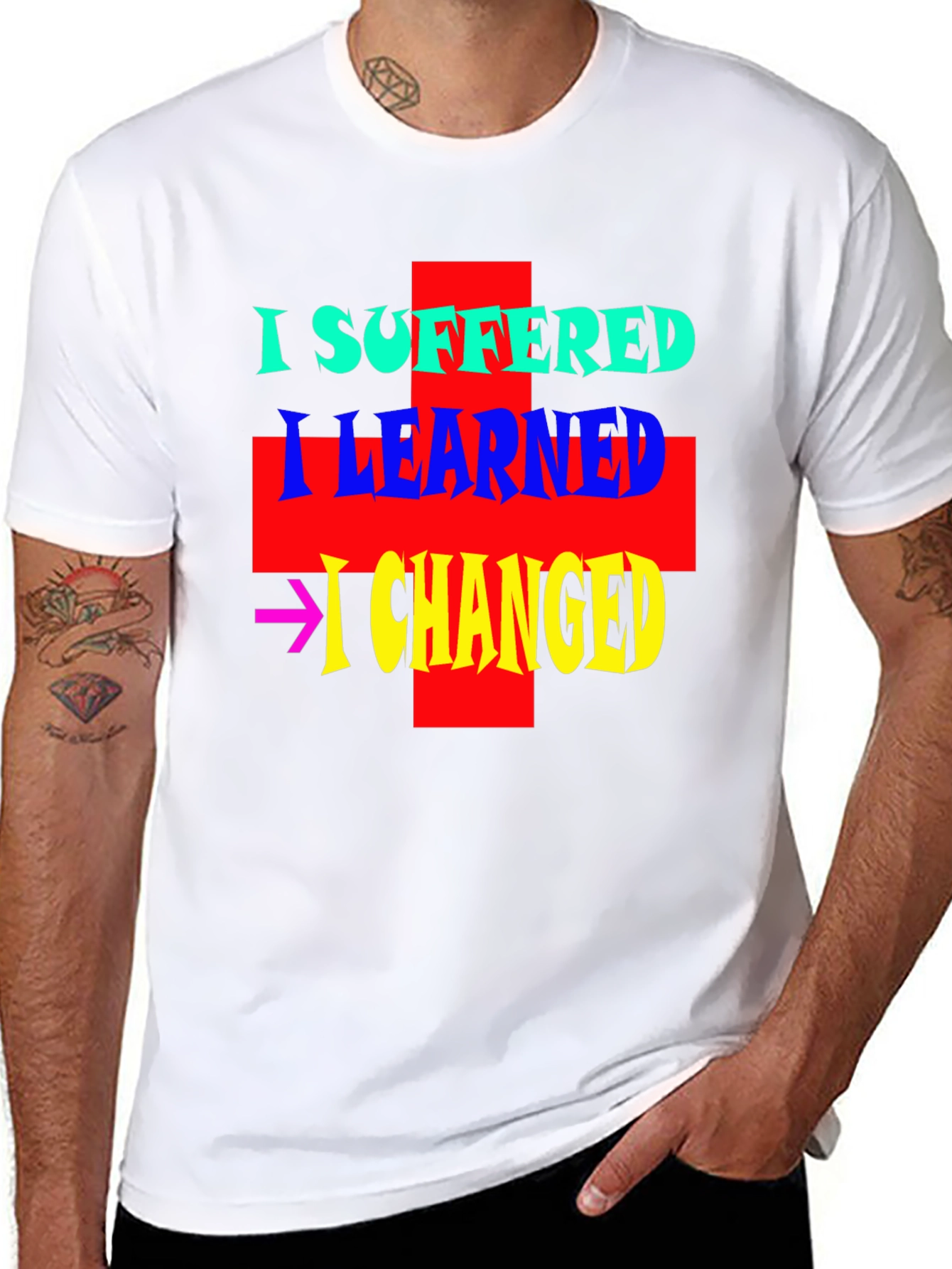 I Suffered I Learned I Changed Black Graphic T-Shirt